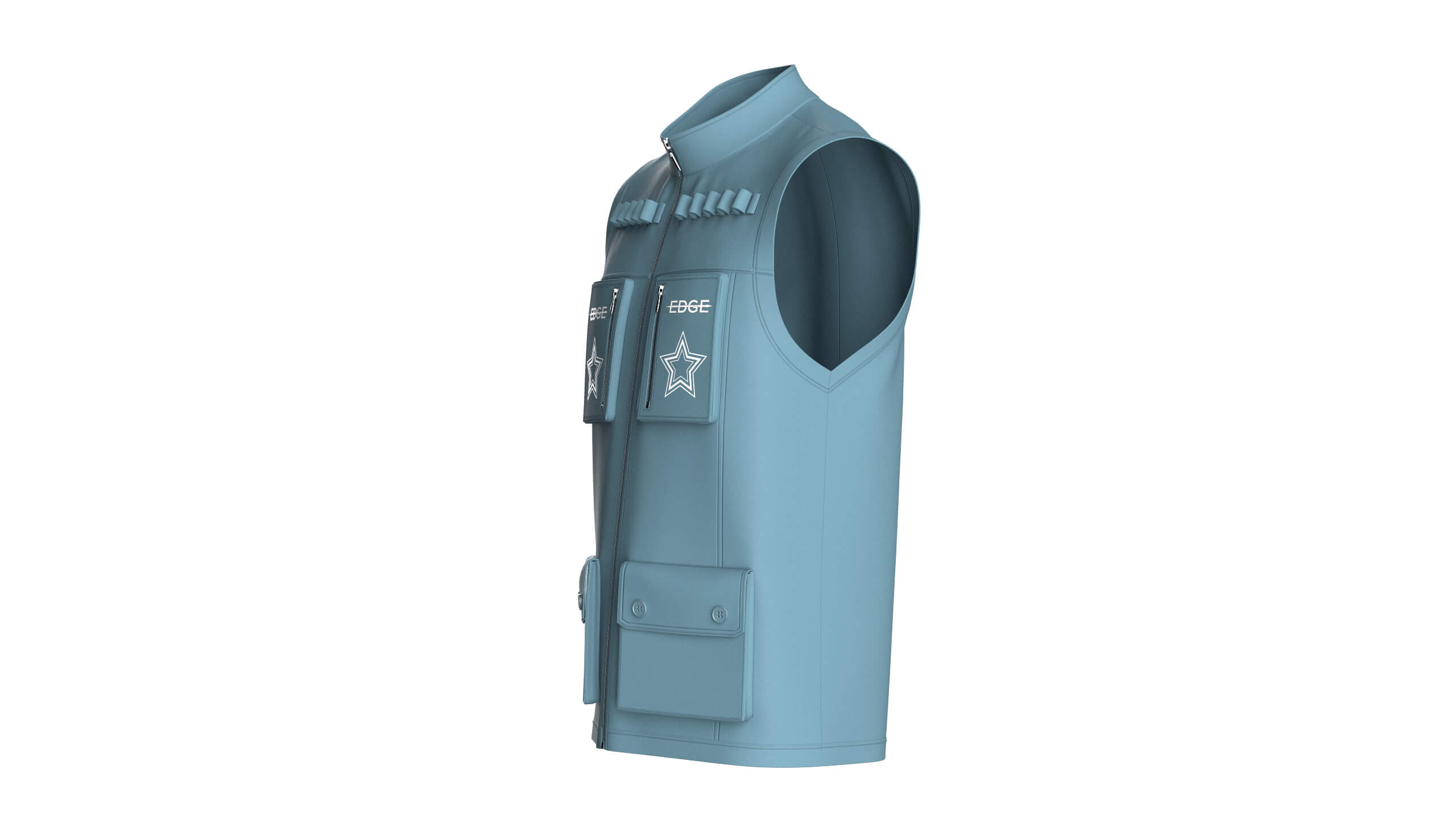 Mens Tactical Utility Vest with Star Print 3D Model