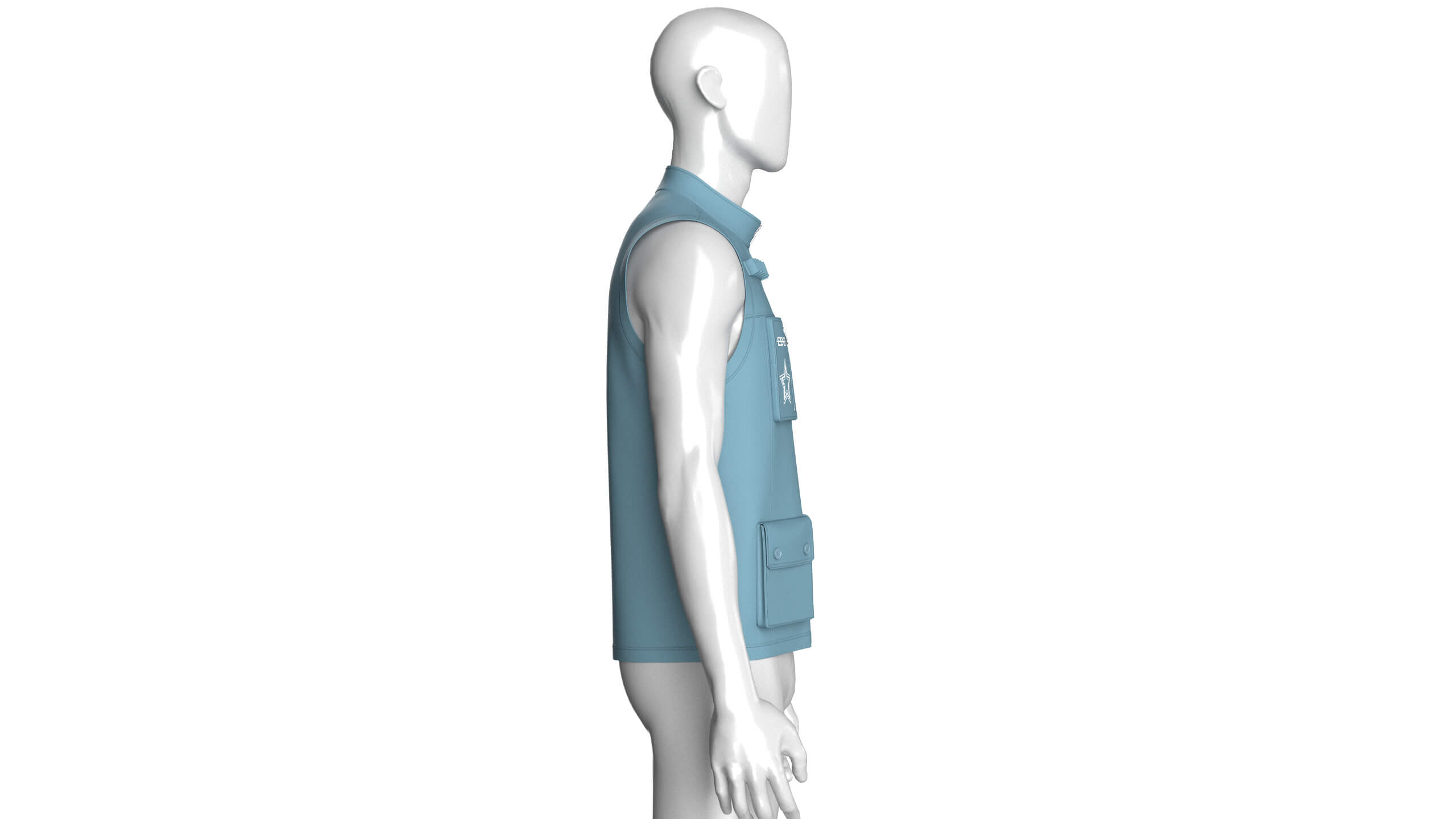 Mens Tactical Utility Vest with Star Print 3D Model