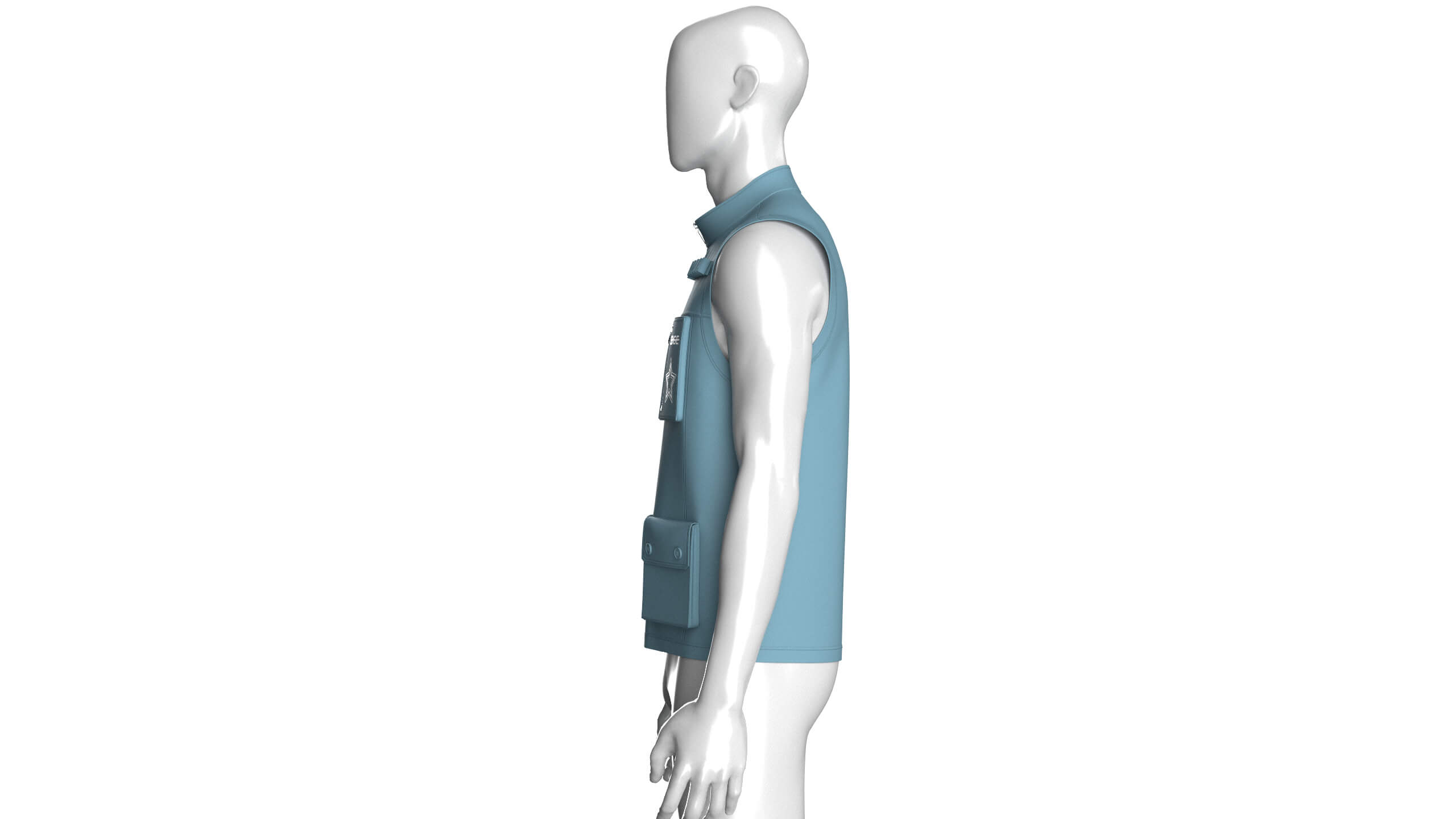 Mens Tactical Utility Vest with Star Print 3D Model