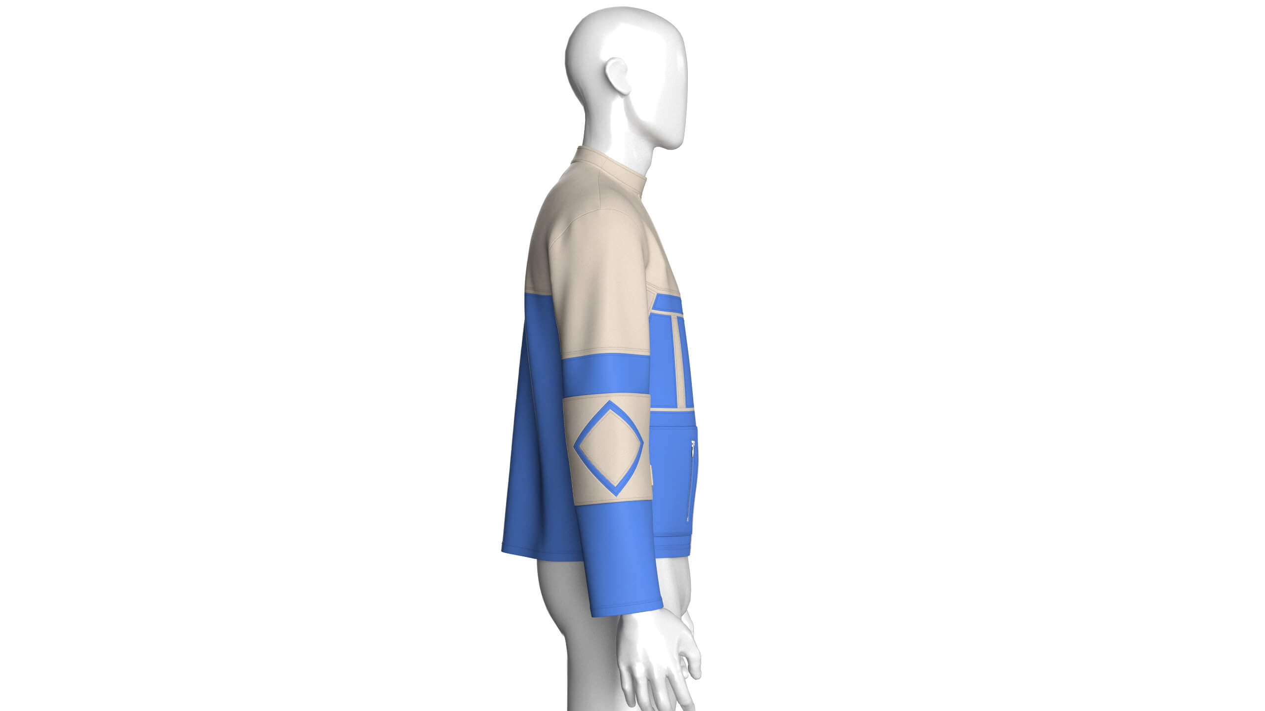 Men&rsquos Vertical Zip Pocket Jacket 3D Model