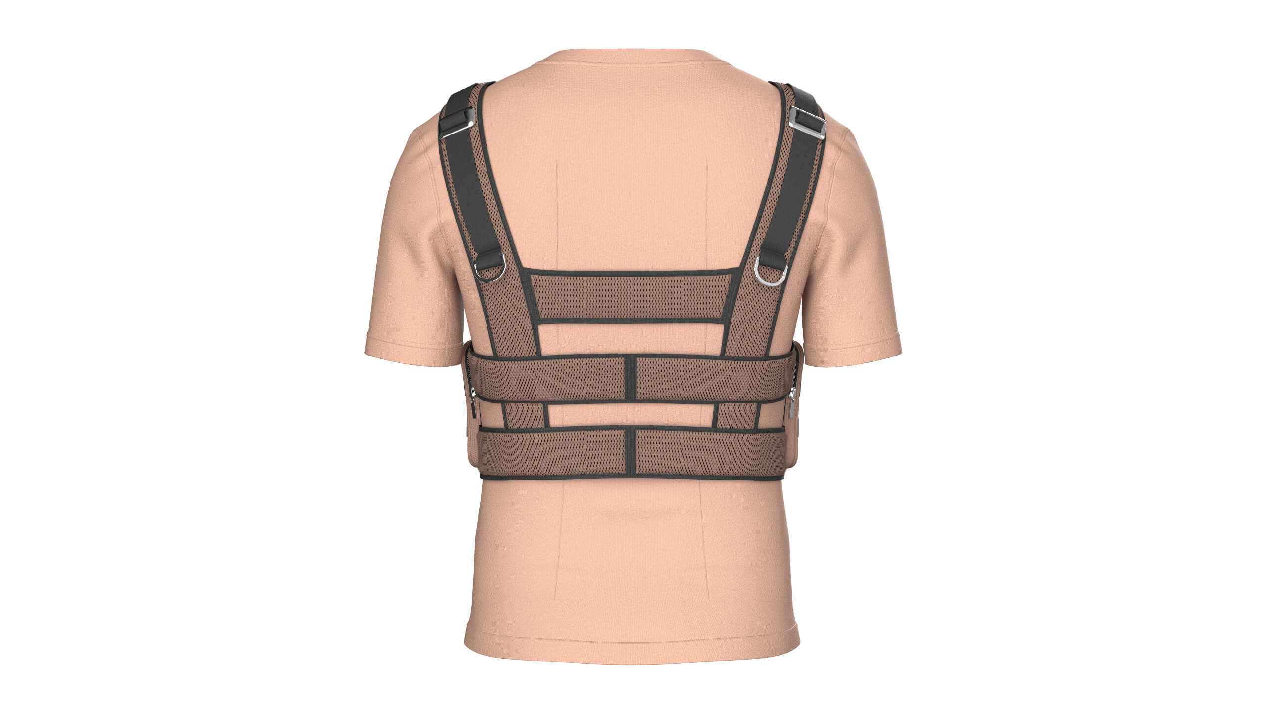 Men T-Shirt with Tactical Chest Rig V2 3D Model