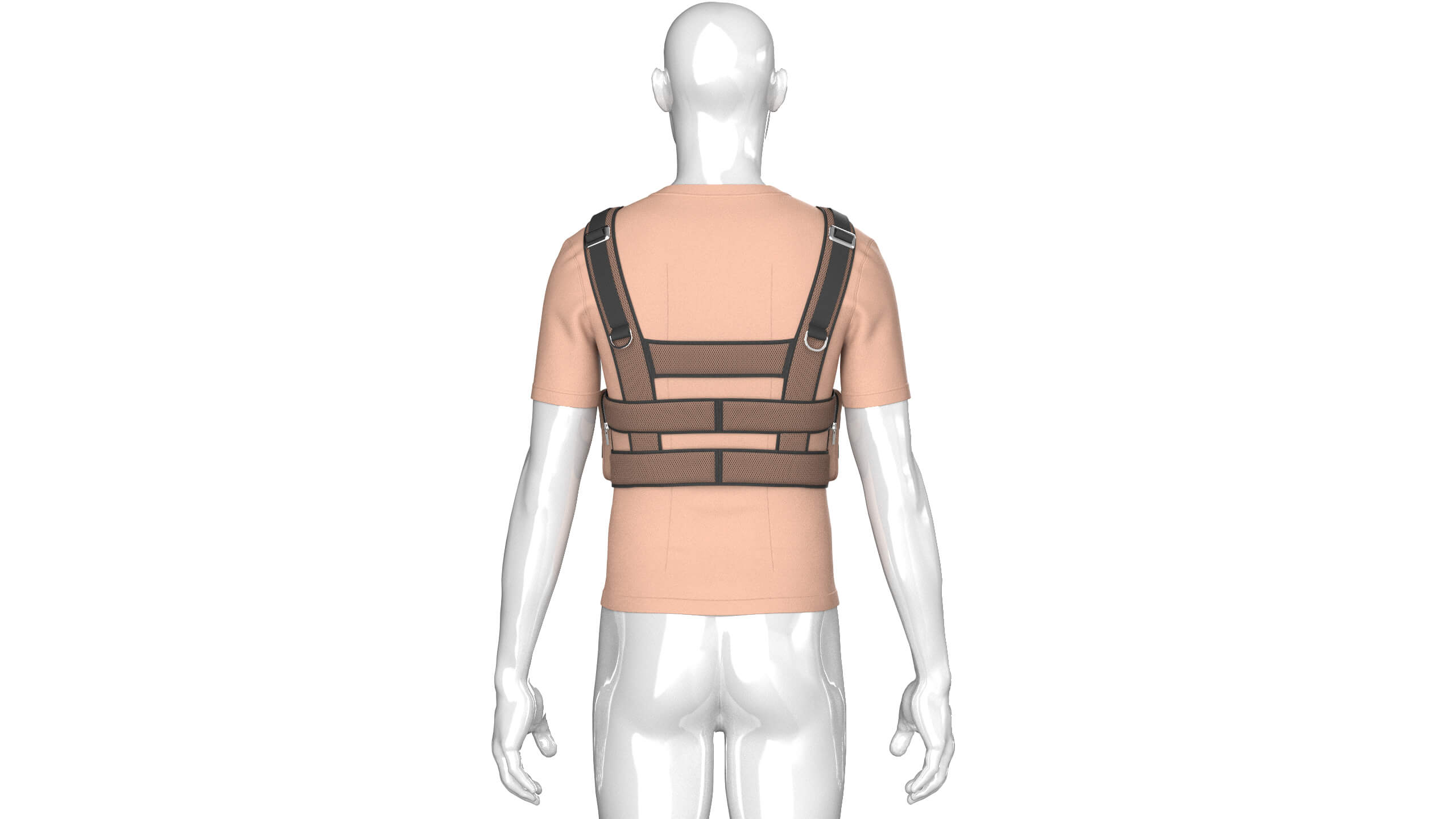 Men T-Shirt with Tactical Chest Rig V2 3D Model