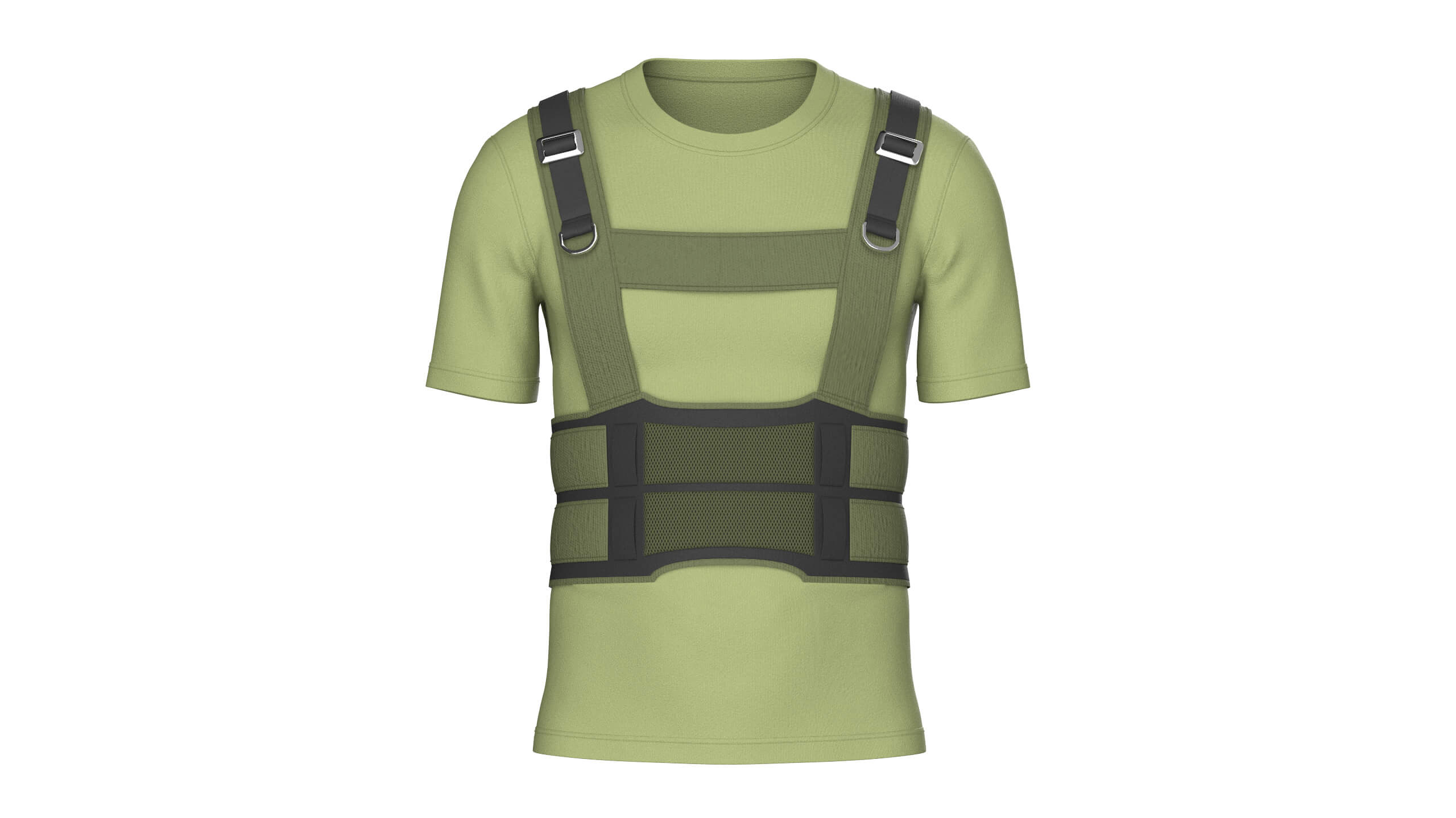 Men T-Shirt with Tactical Chest Rig 3D Model