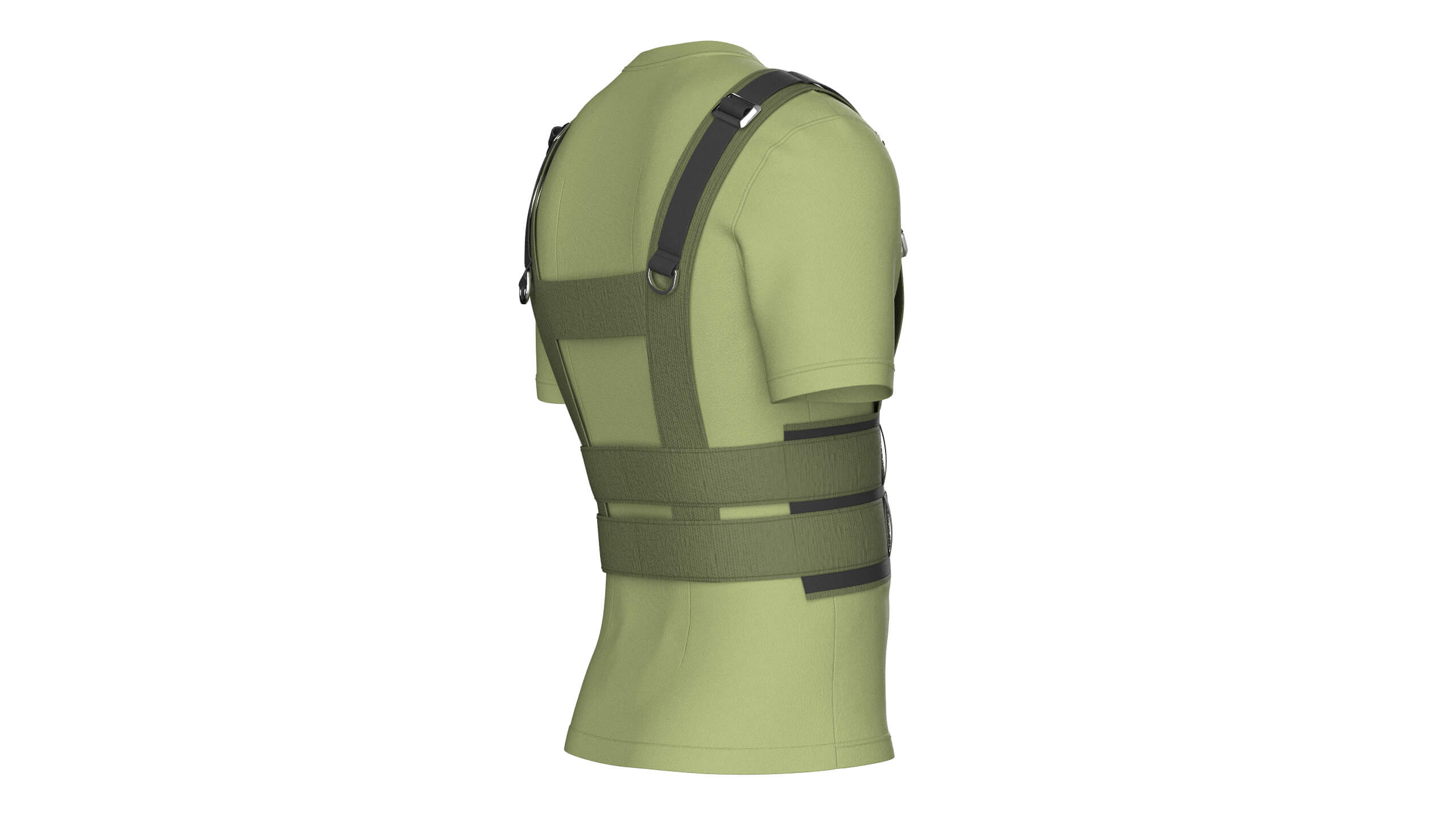 Men T-Shirt with Tactical Chest Rig 3D Model