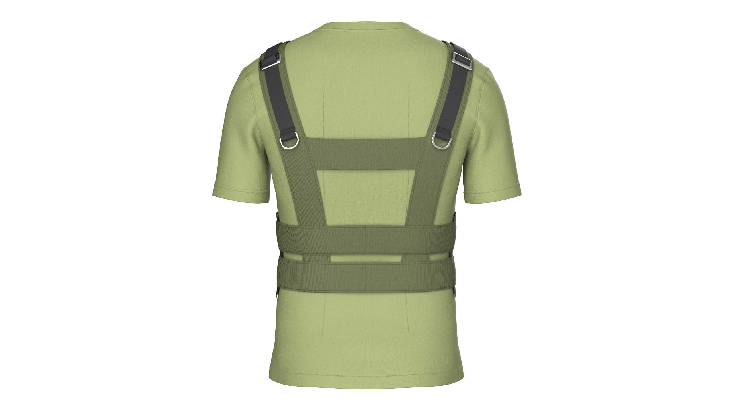 Men T-Shirt with Tactical Chest Rig 3D Model