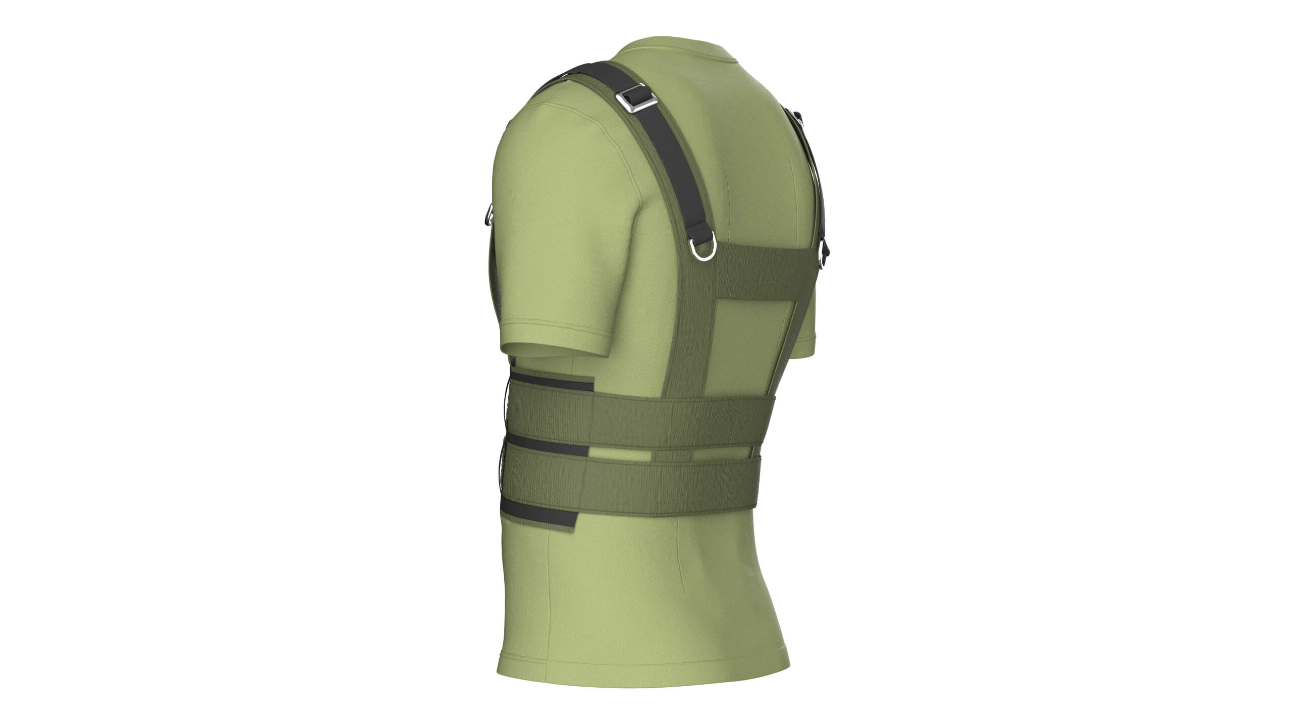 Men T-Shirt with Tactical Chest Rig 3D Model