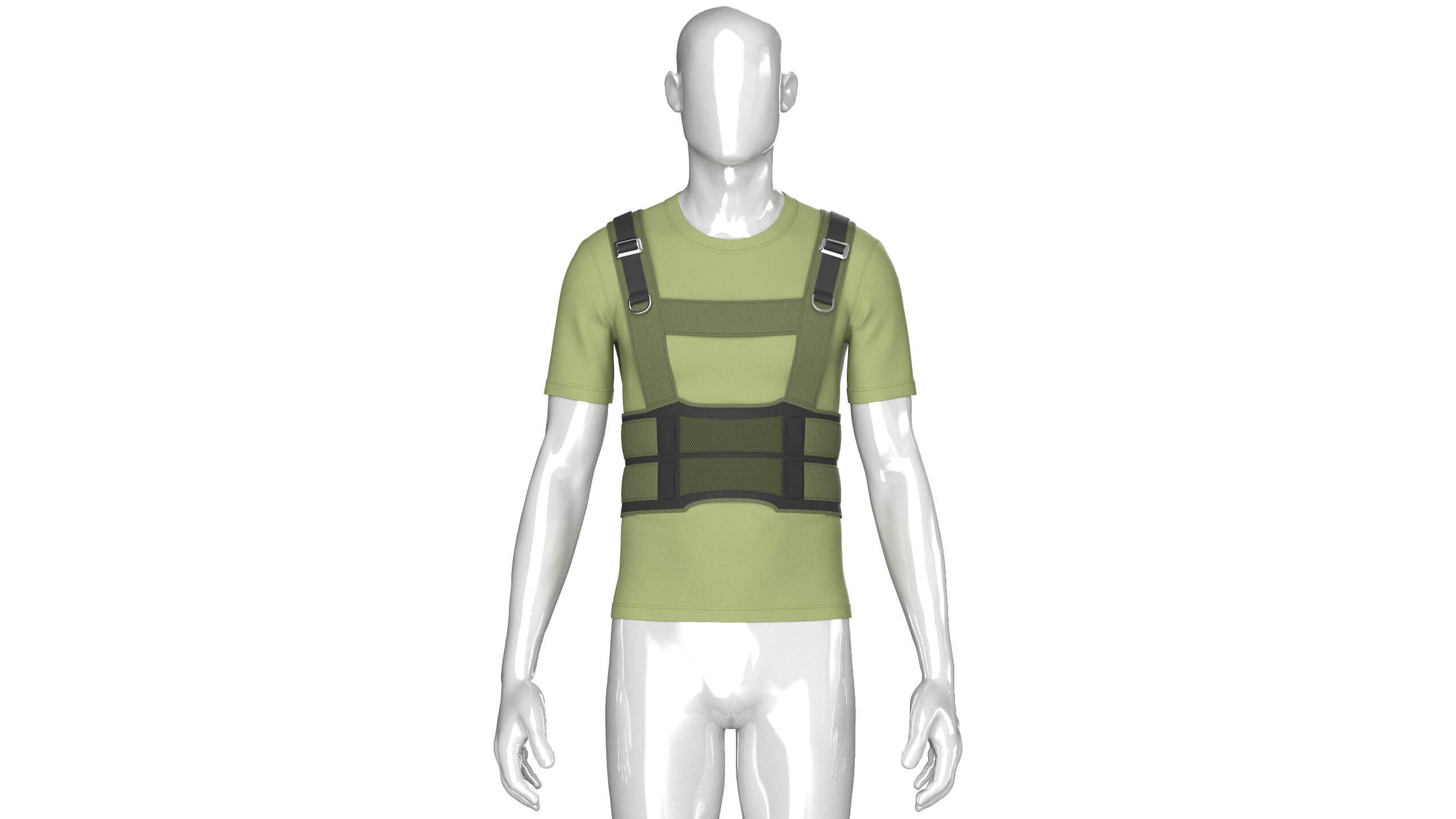 Men T-Shirt with Tactical Chest Rig 3D Model