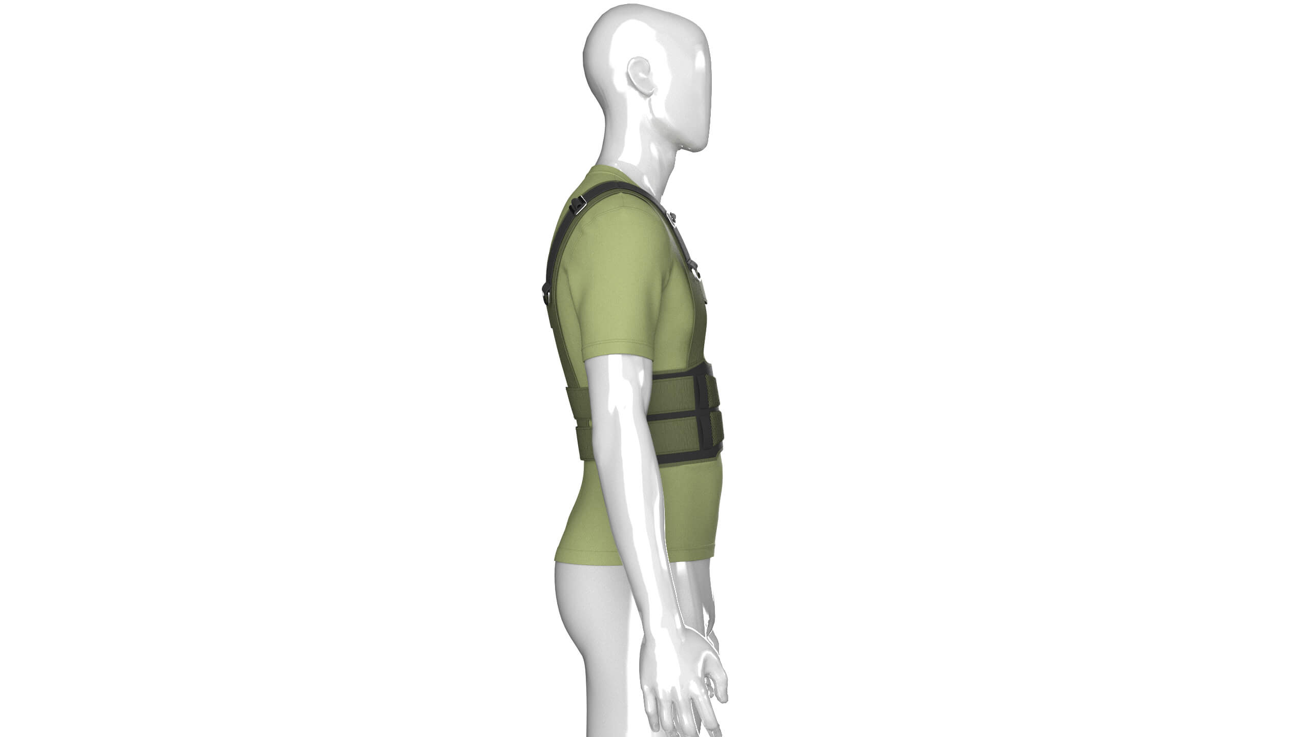 Men T-Shirt with Tactical Chest Rig 3D Model