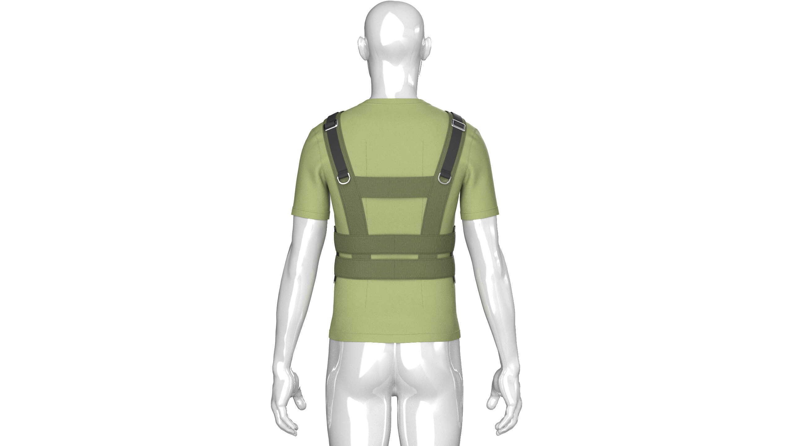 Men T-Shirt with Tactical Chest Rig 3D Model