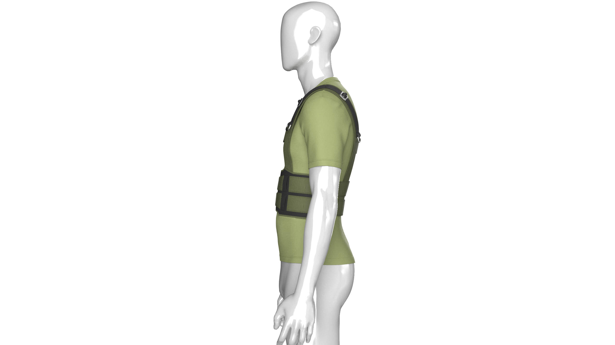 Men T-Shirt with Tactical Chest Rig 3D Model