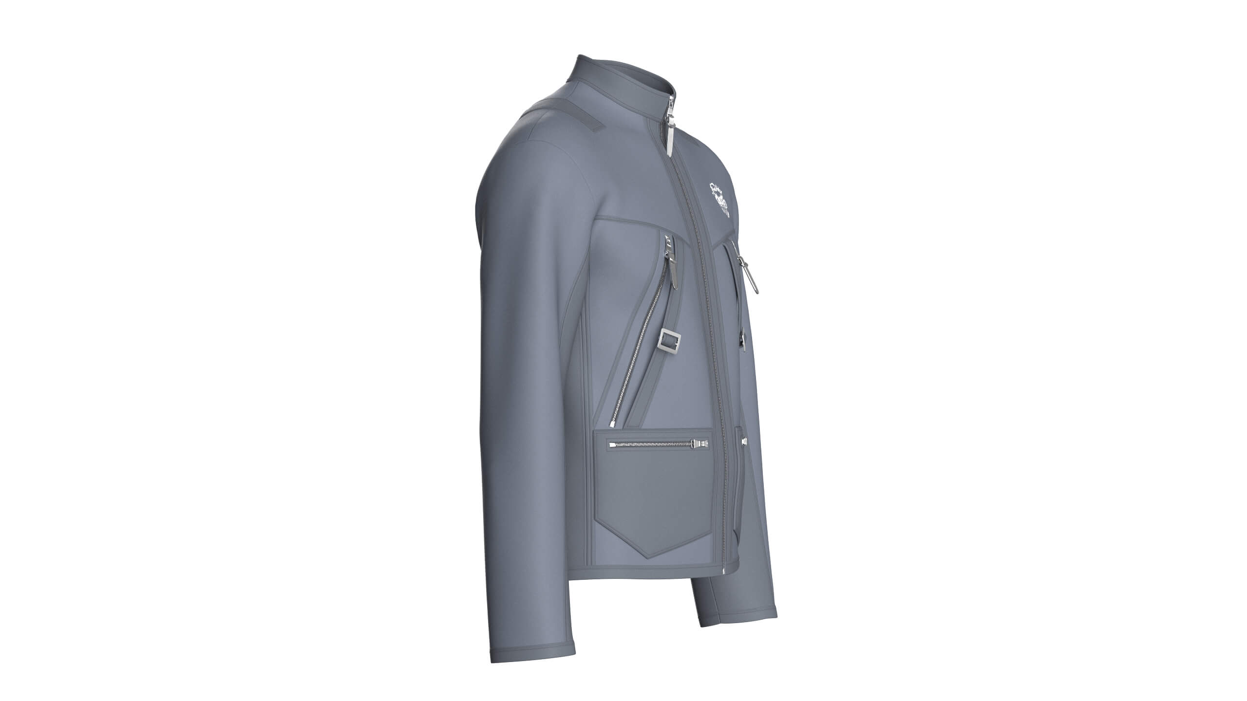 Men Tactical Jacket with Buckle Straps 3D Model
