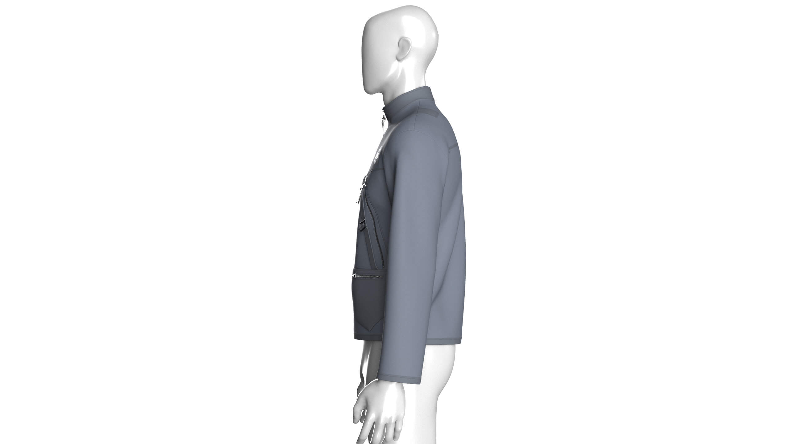 Men Tactical Jacket with Buckle Straps 3D Model