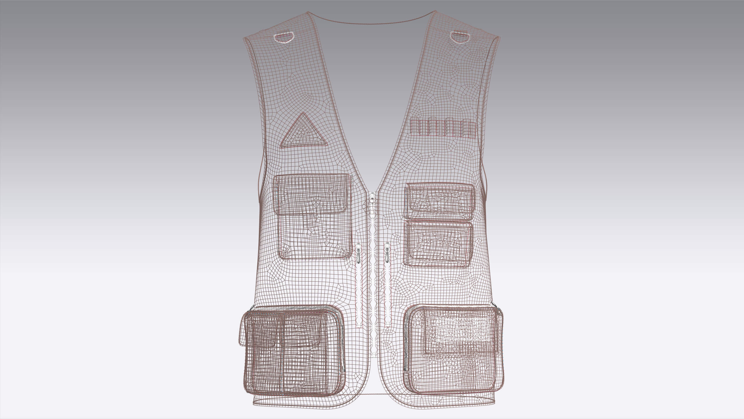 Men Tactical Vest with Multi-Pockets 3D Model