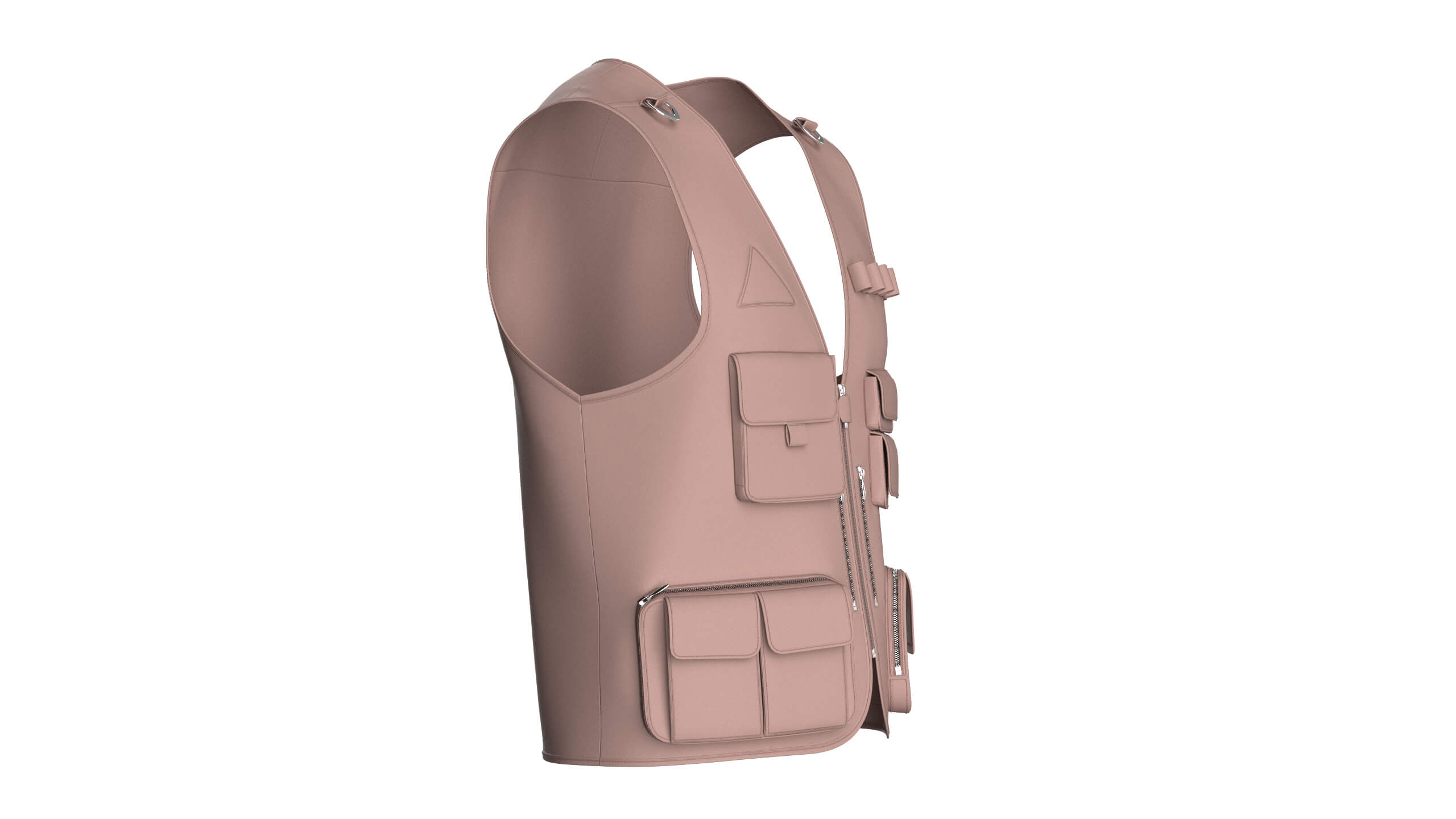 Men Tactical Vest with Multi-Pockets 3D Model