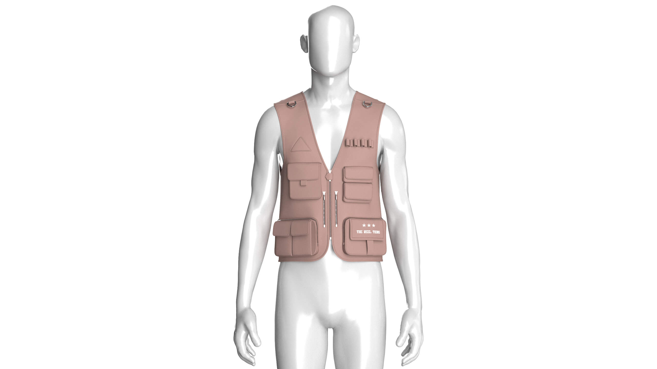 Men Tactical Vest with Multi-Pockets 3D Model