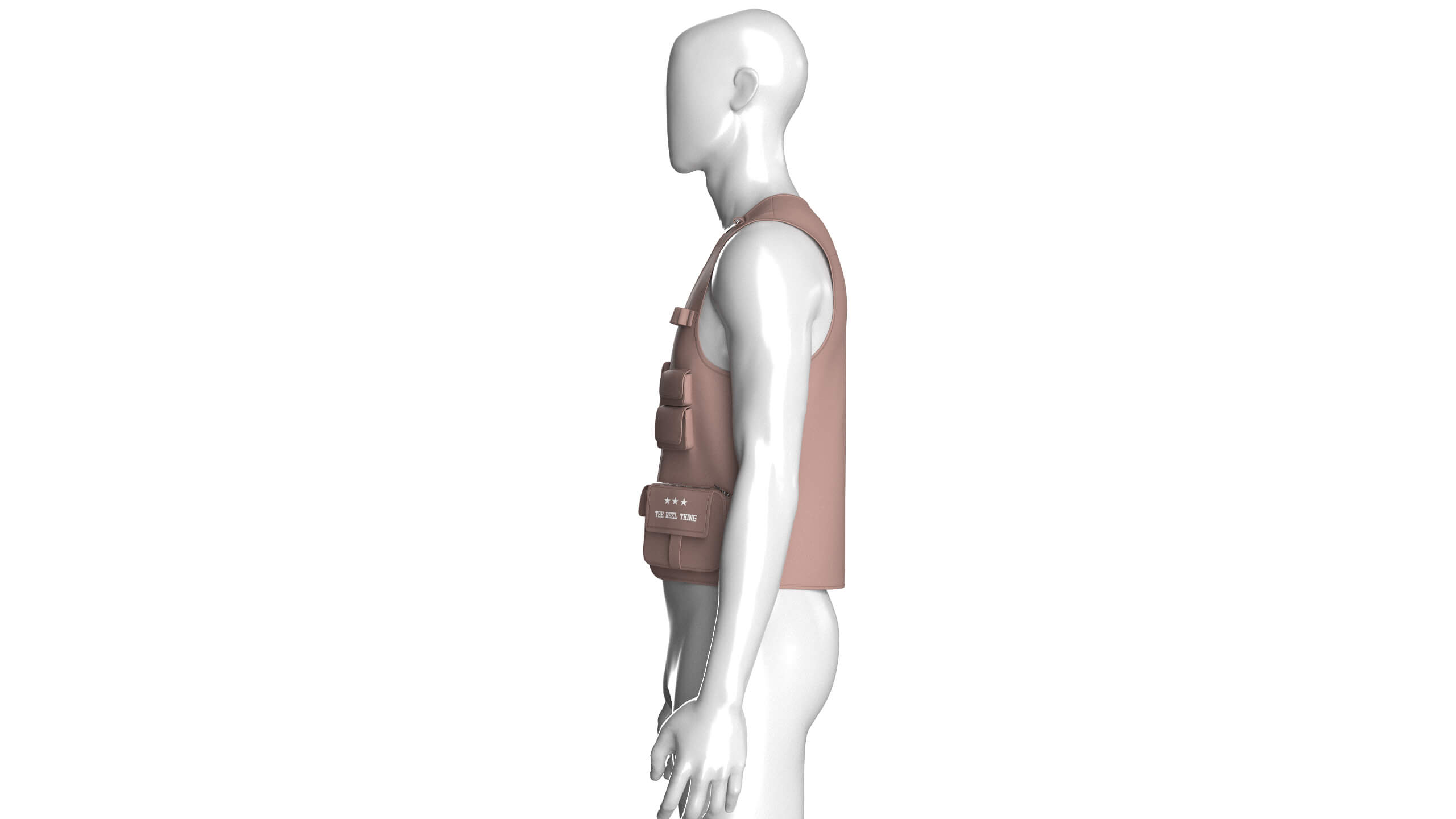 Men Tactical Vest with Multi-Pockets 3D Model