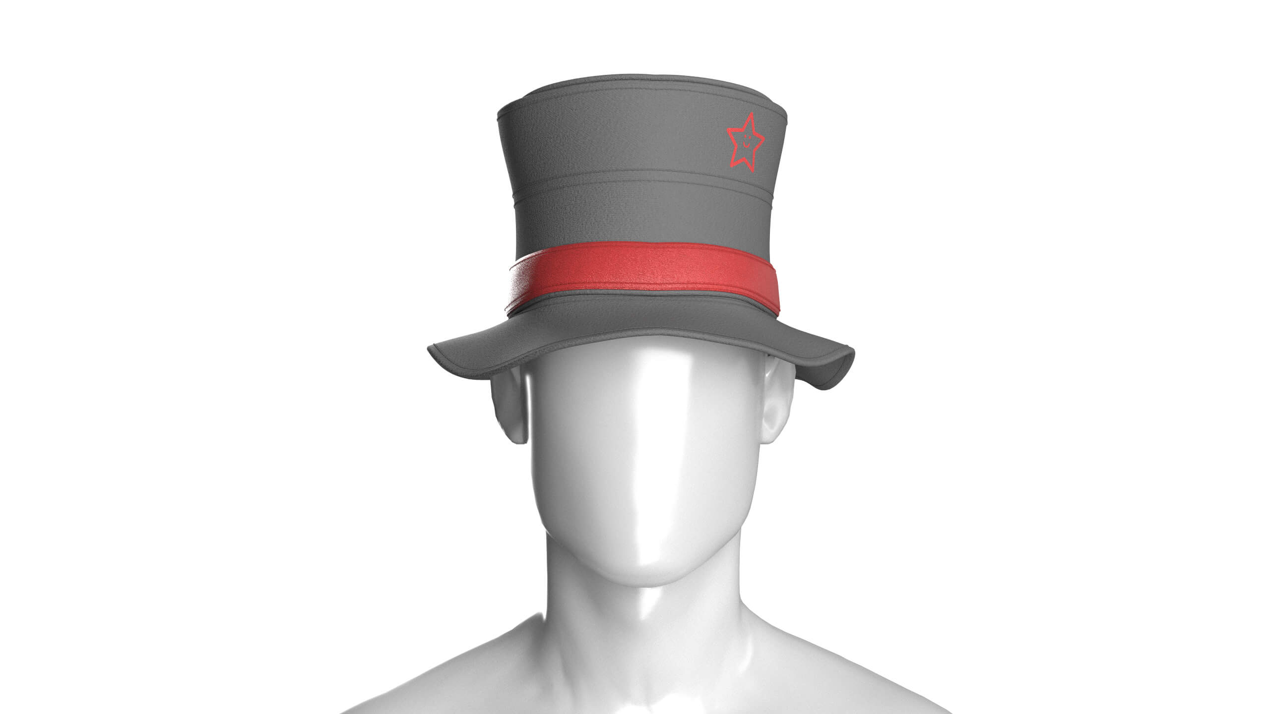 Men Tall Top Hat 3D Model