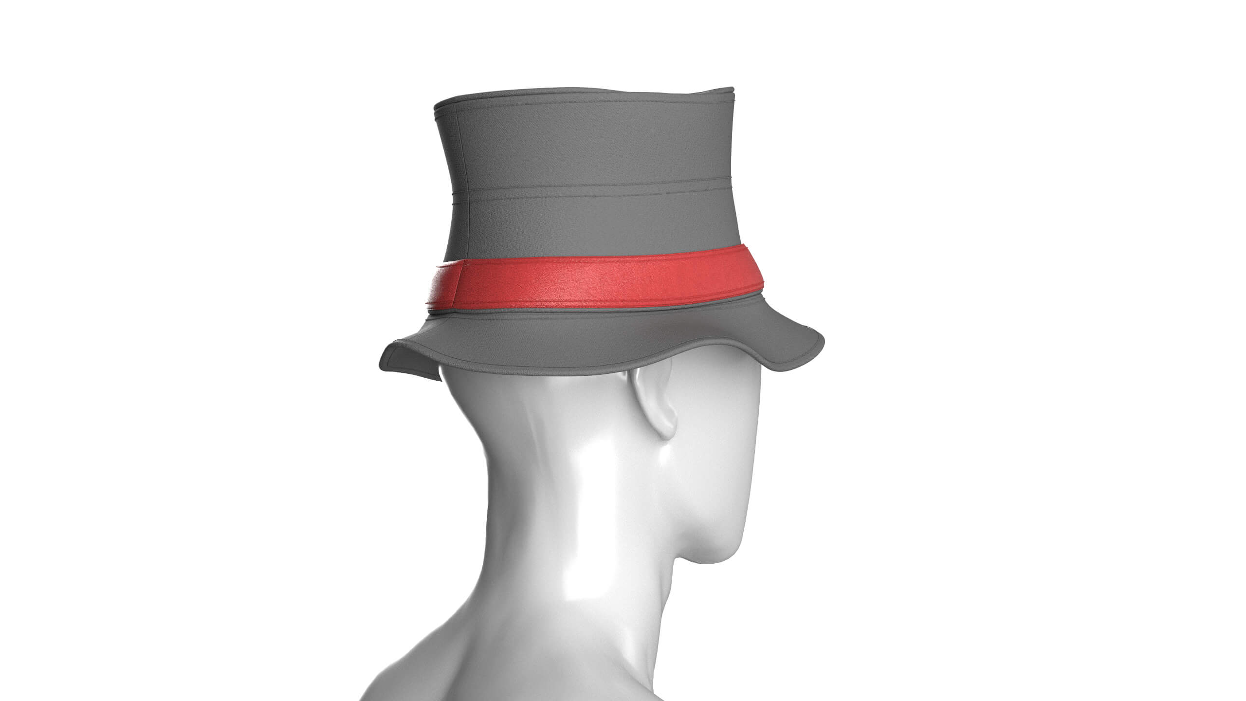Men Tall Top Hat 3D Model