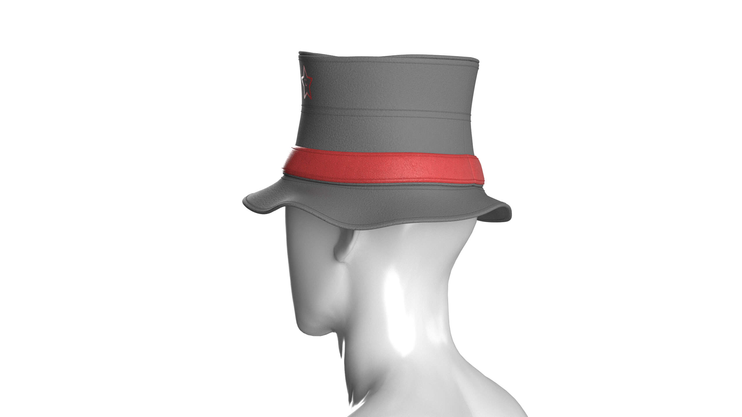 Men Tall Top Hat 3D Model