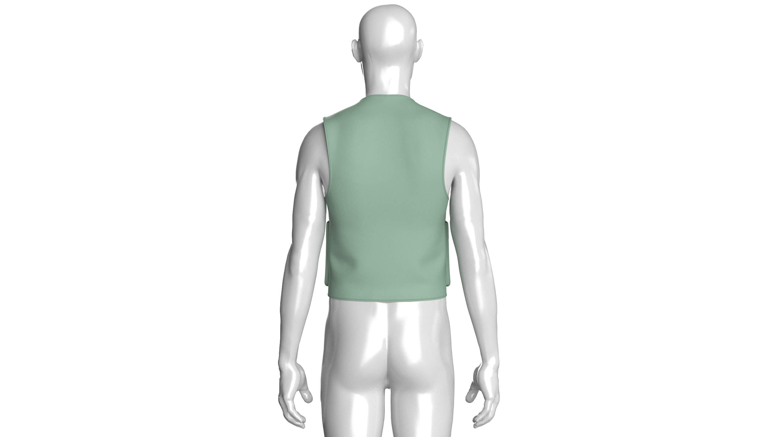 Men V-Neck Full Zip Tactical Utility Vest 3D Model