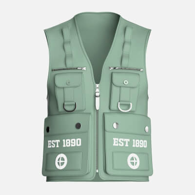 Men V-Neck Full Zip Tactical Utility Vest