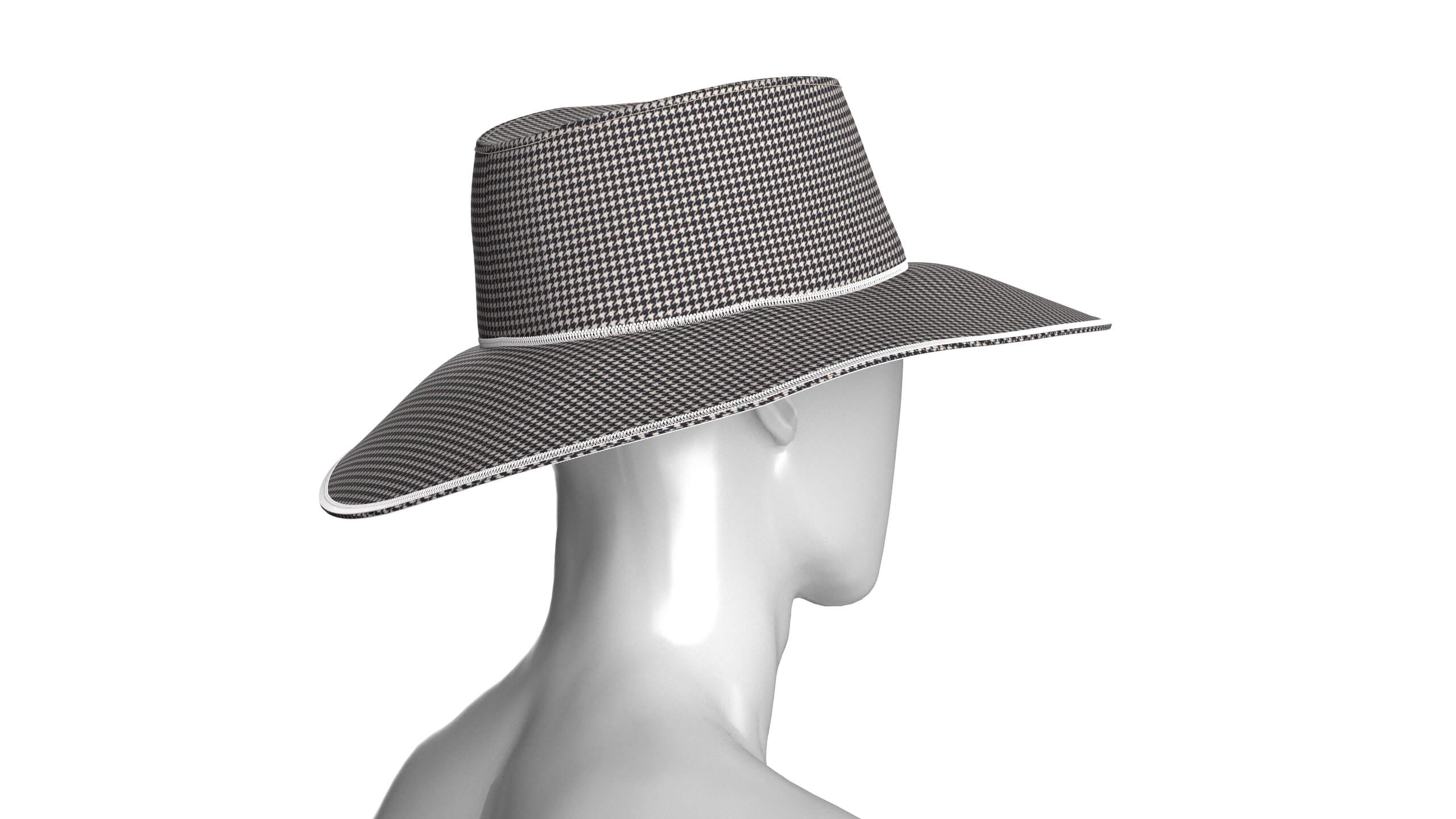 Men Wide Brim Sun Hat 3D Model