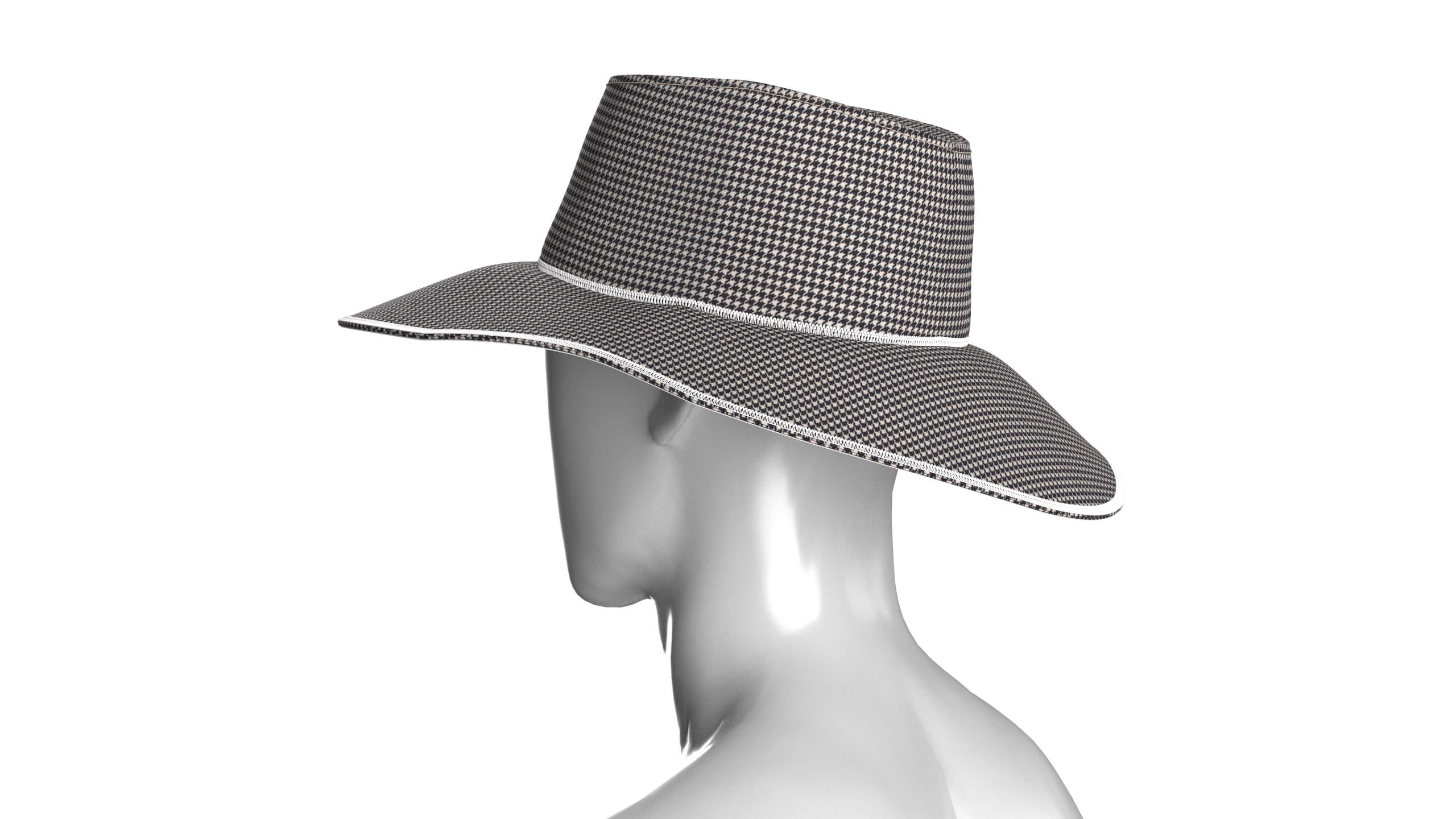 Men Wide Brim Sun Hat 3D Model
