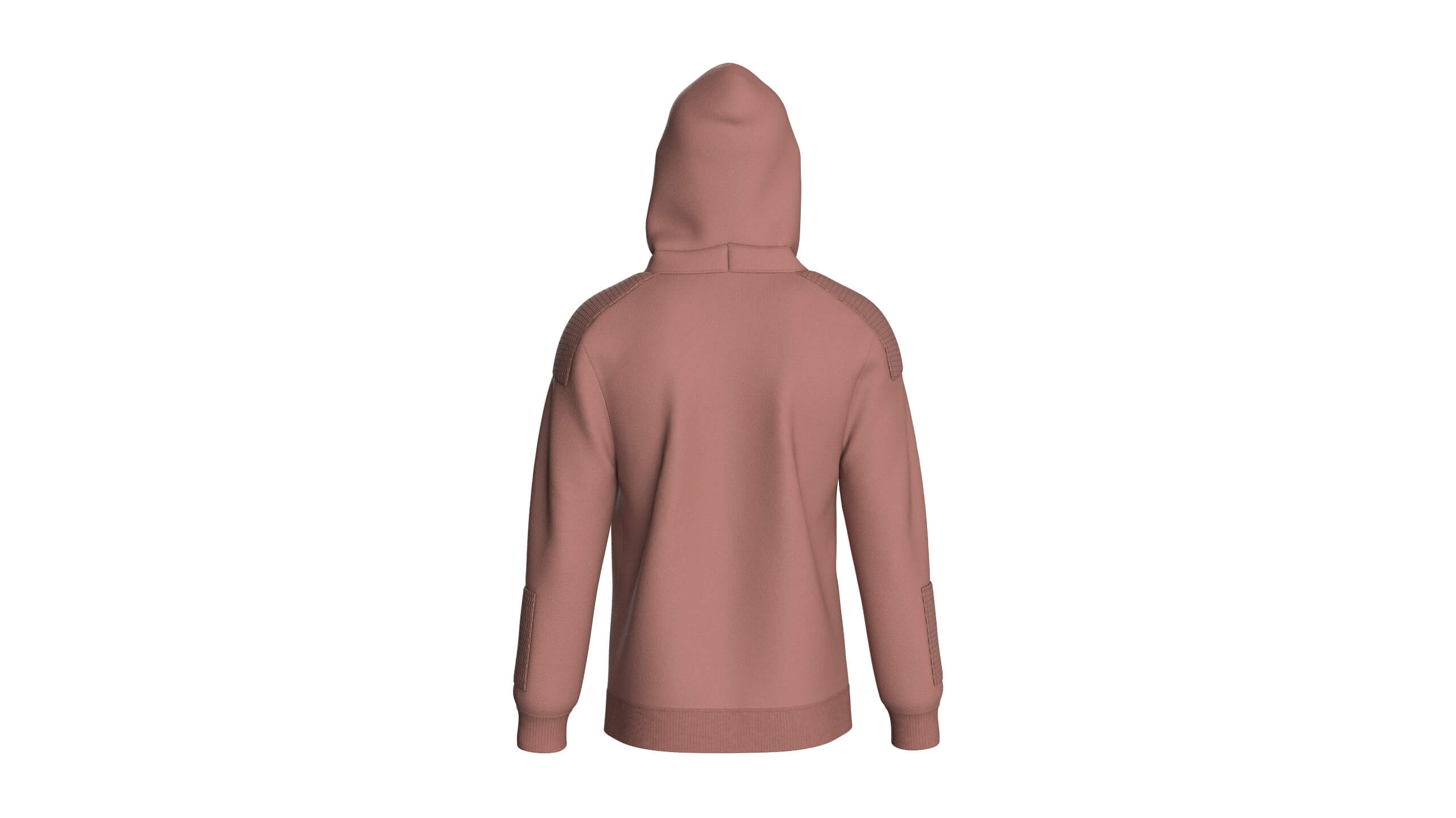 Men Zip Hoodie with Quilted Shoulder Pads 3D Model