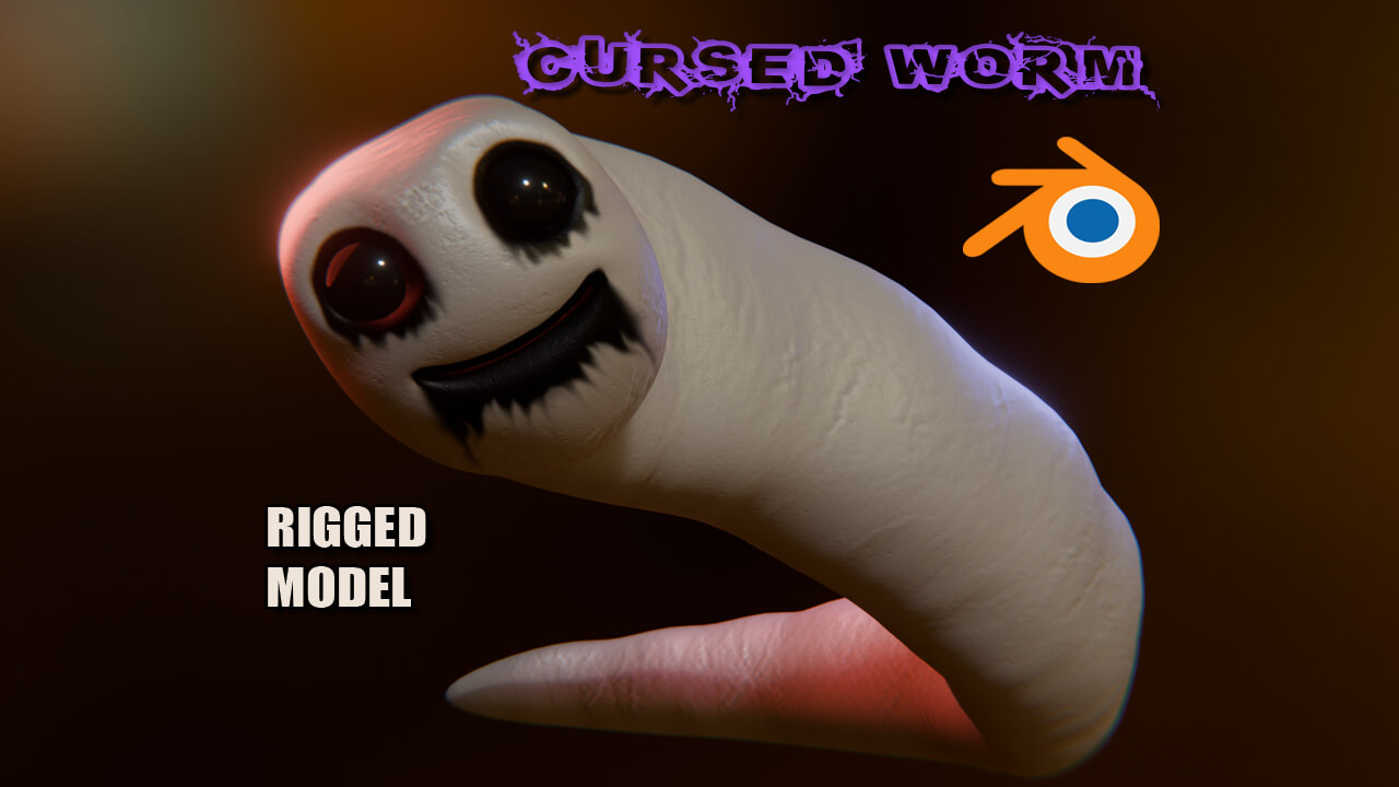 Cursed Worm Blender Model 3D Model