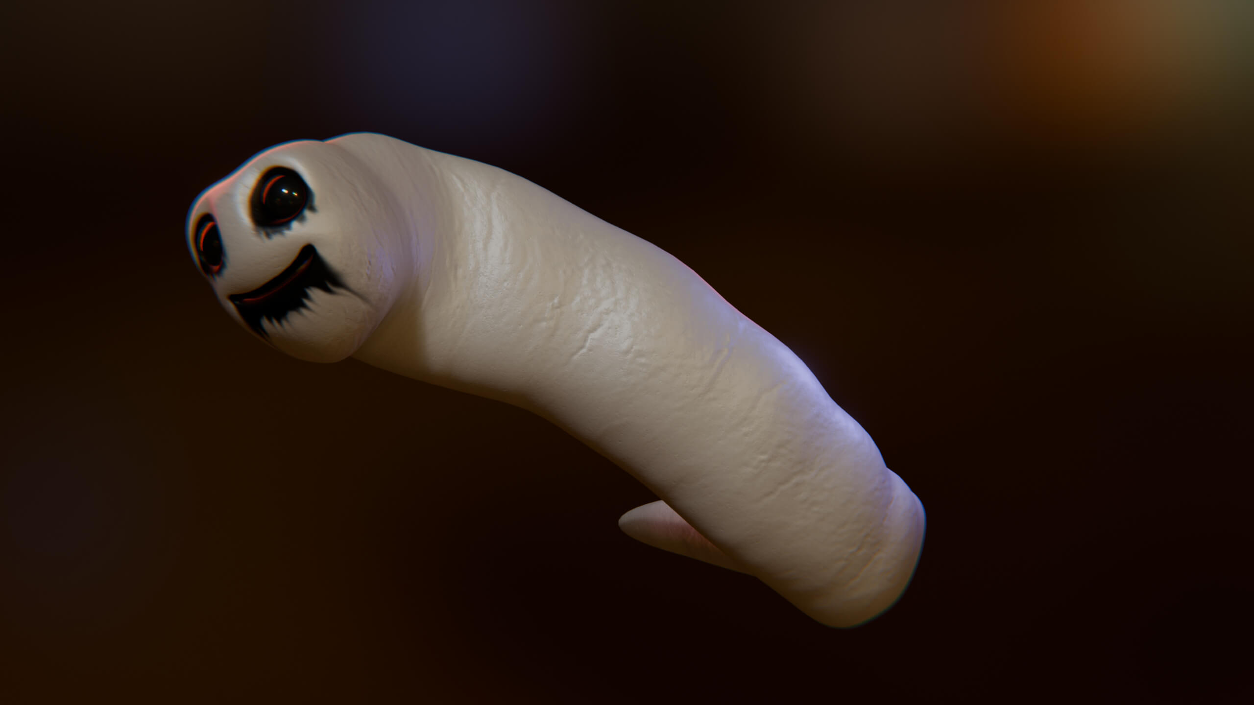Cursed Worm Blender Model 3D Model