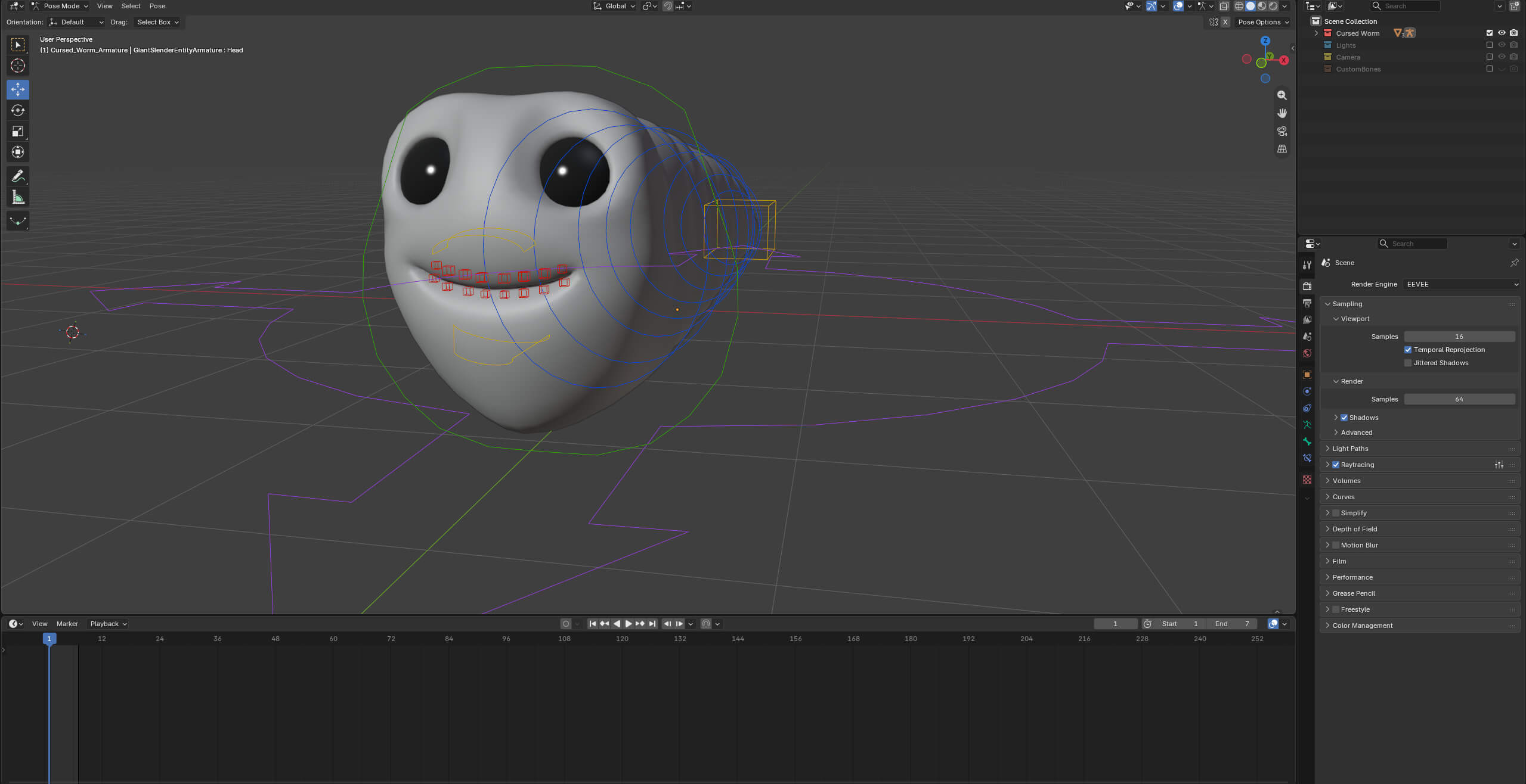 Cursed Worm Blender Model 3D Model