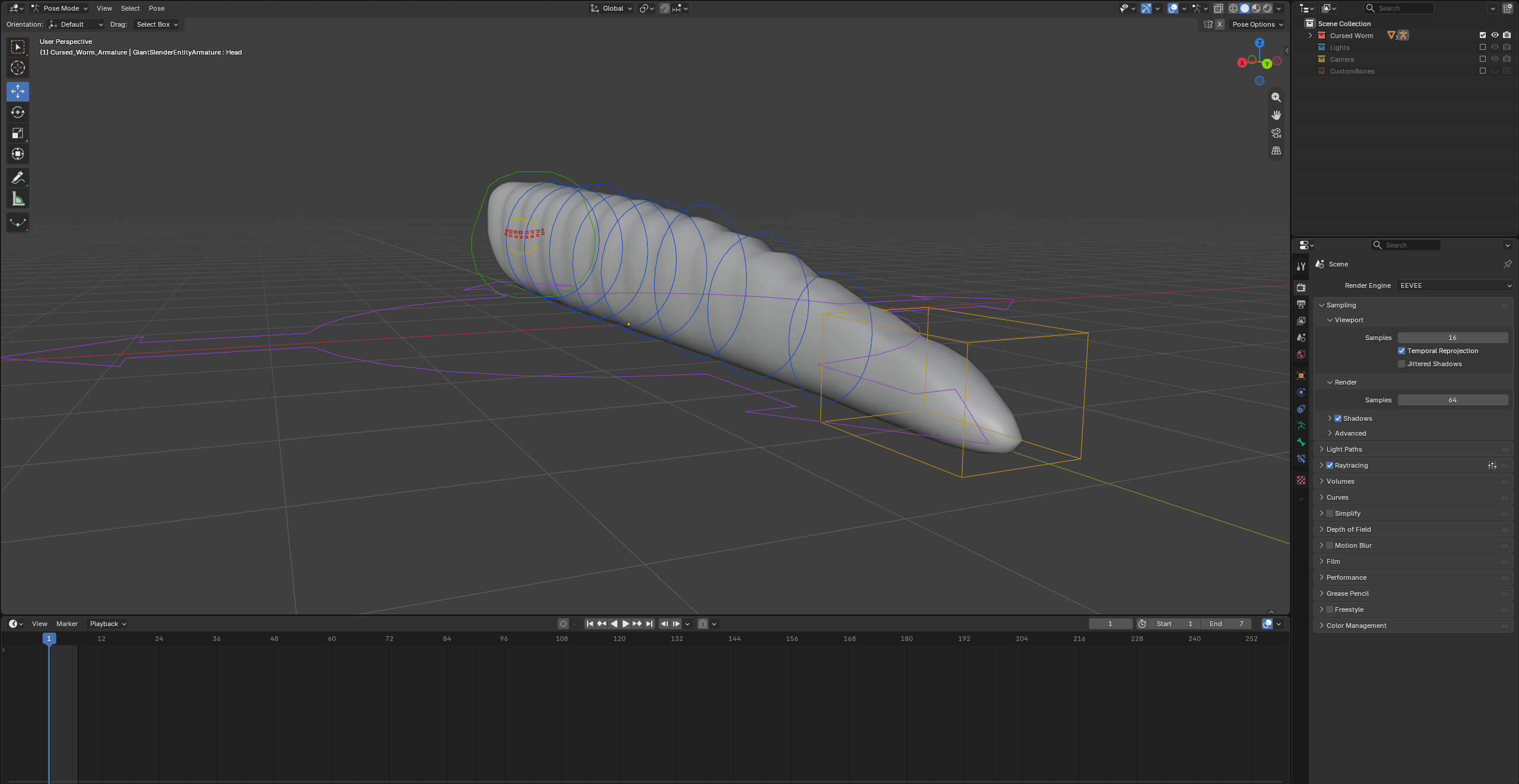Cursed Worm Blender Model 3D Model