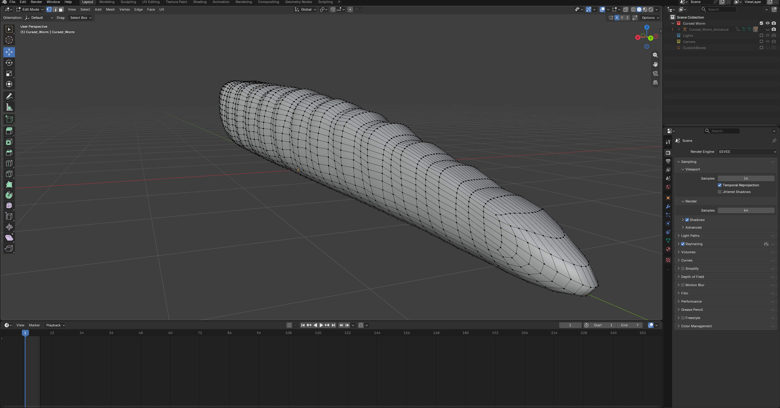 Cursed Worm Blender Model 3D Model