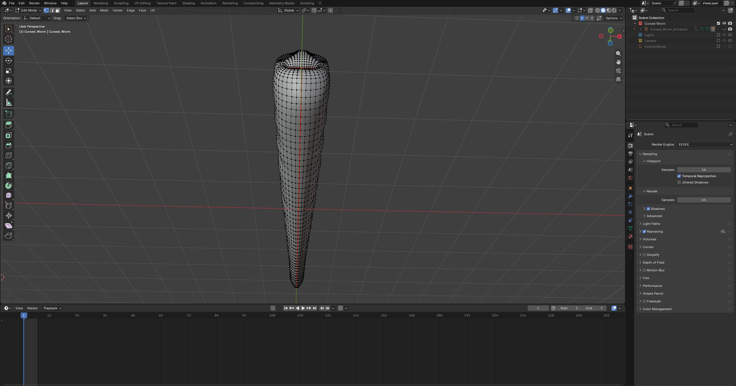 Cursed Worm Blender Model 3D Model