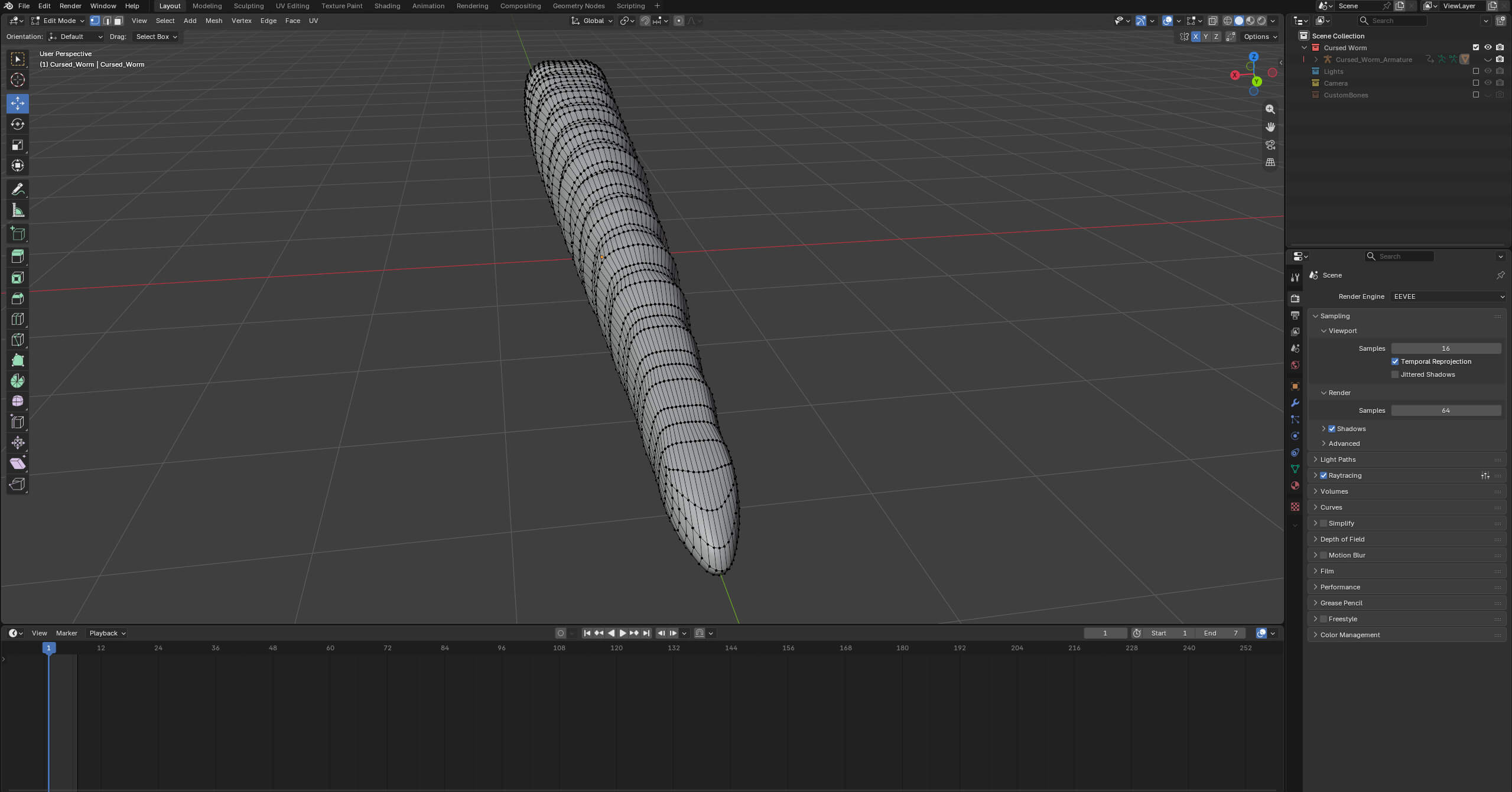 Cursed Worm Blender Model 3D Model