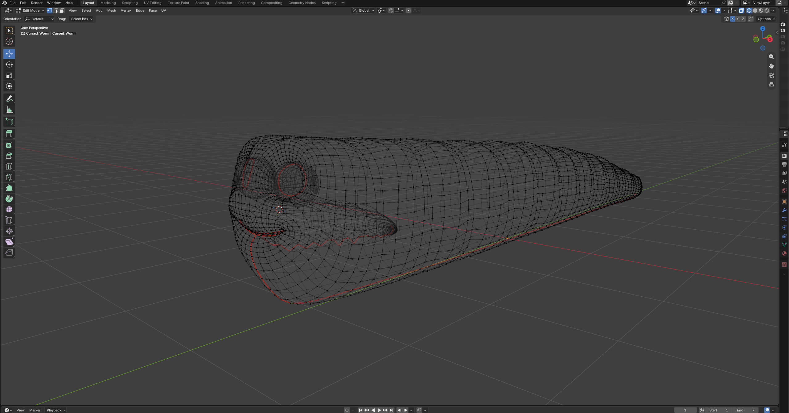 Cursed Worm Blender Model 3D Model