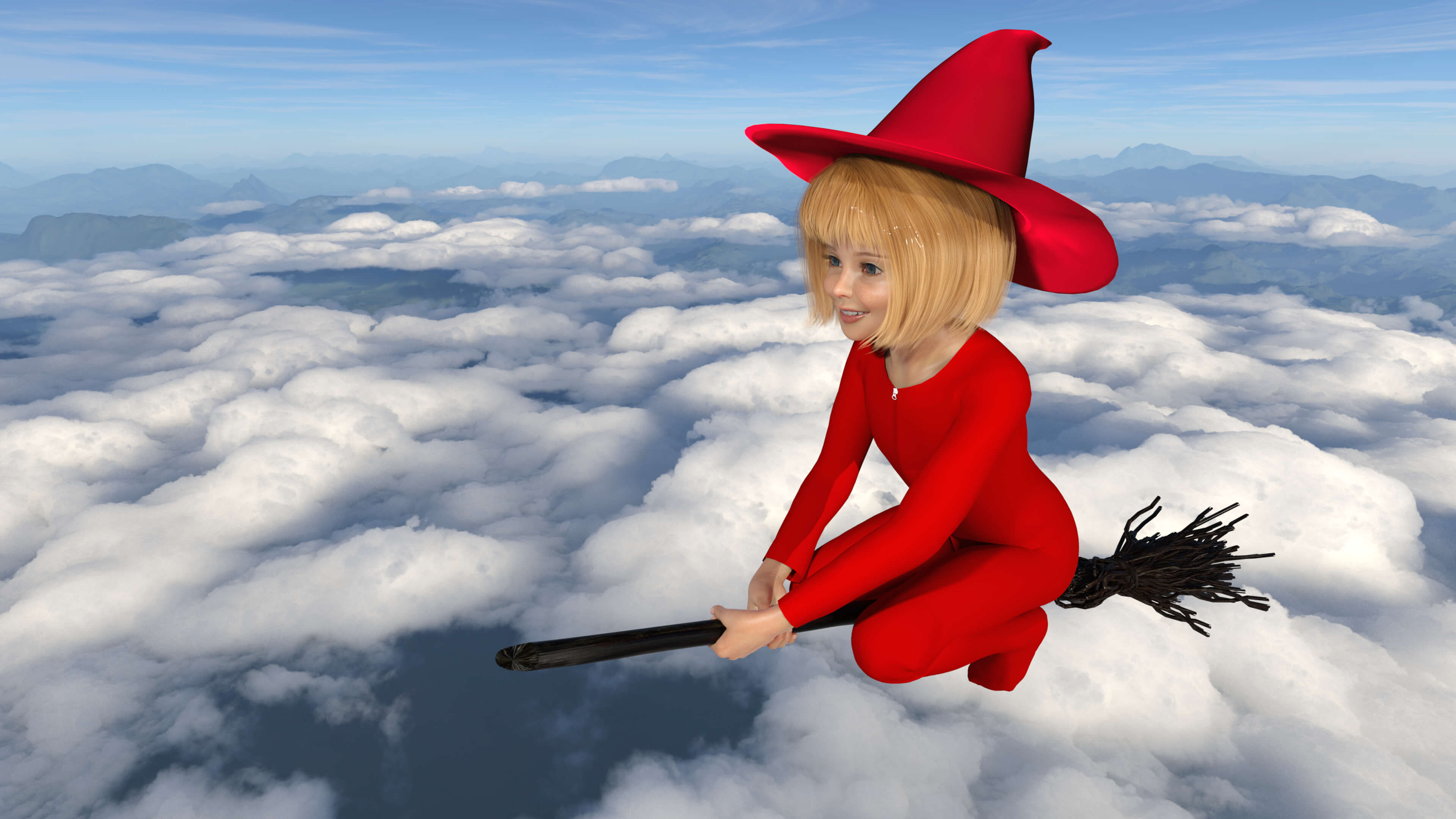 Witch Wendy 3D Render, Digital Artwork by cosmicship