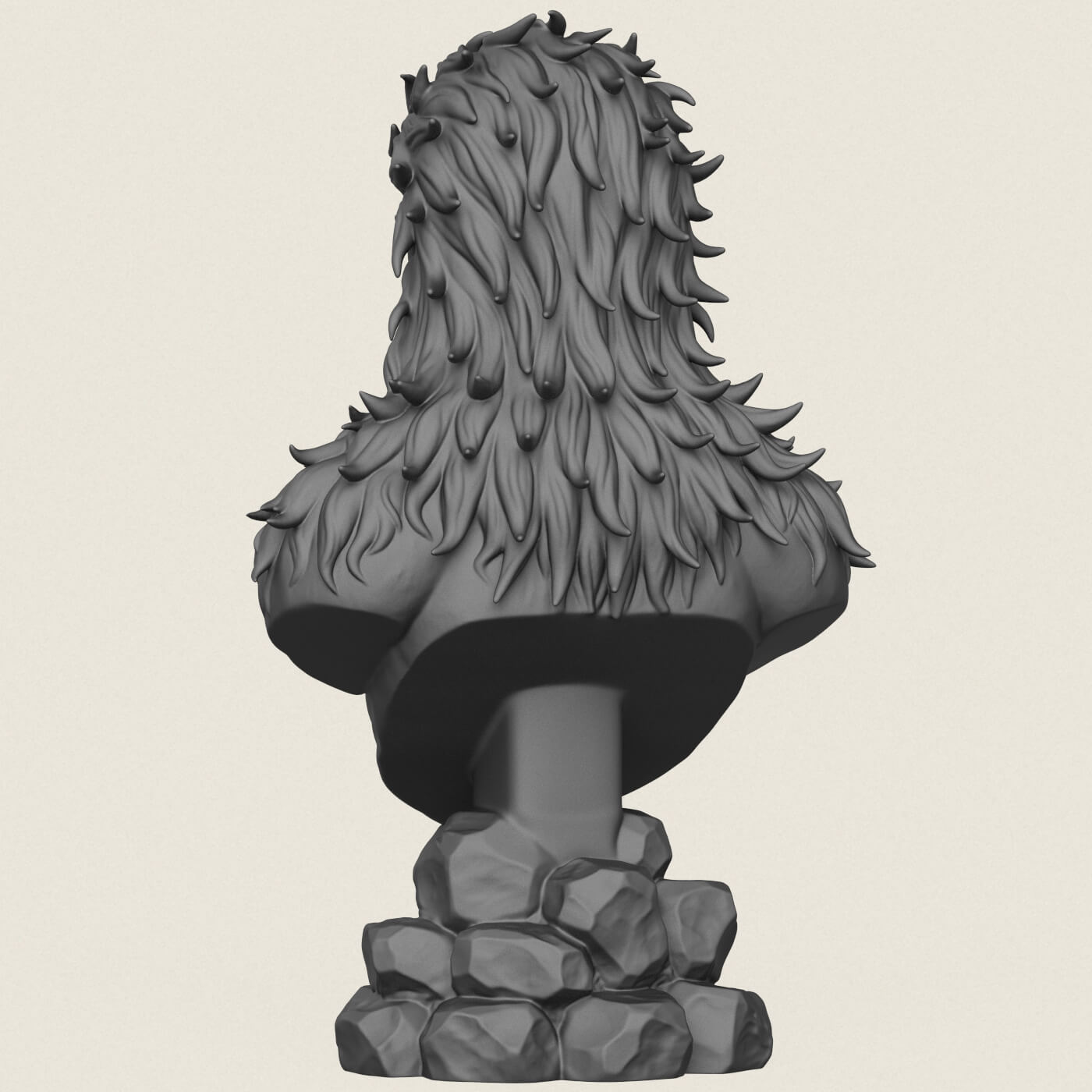 Aggressive Wolverine Creature Bust 3D Model