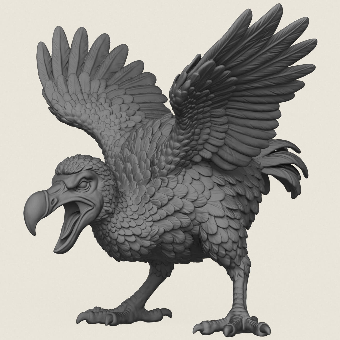 Angry Dodo Bird Miniature 3D Model