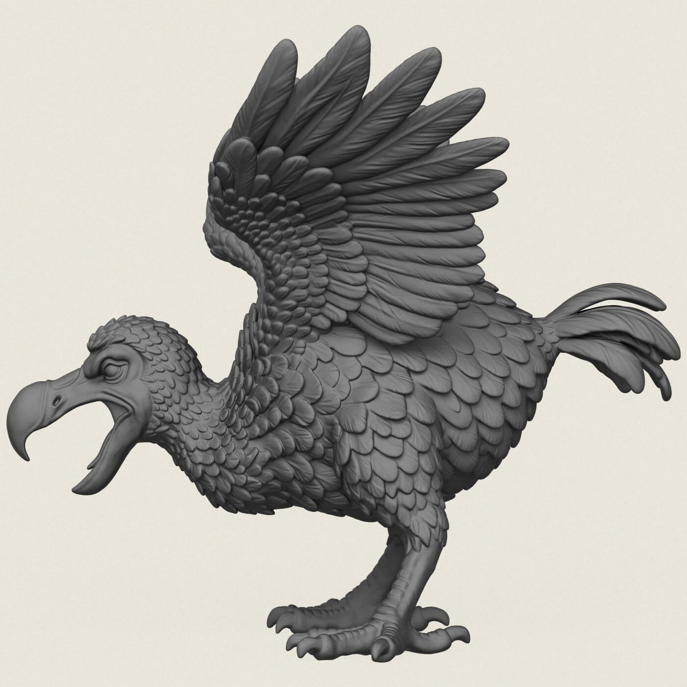 Angry Dodo Bird Miniature 3D Model