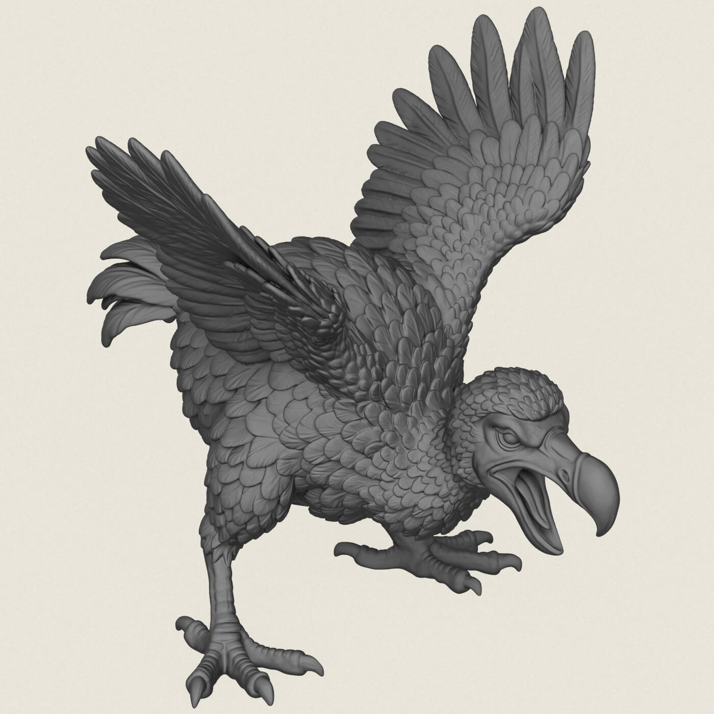 Angry Dodo Bird Miniature 3D Model