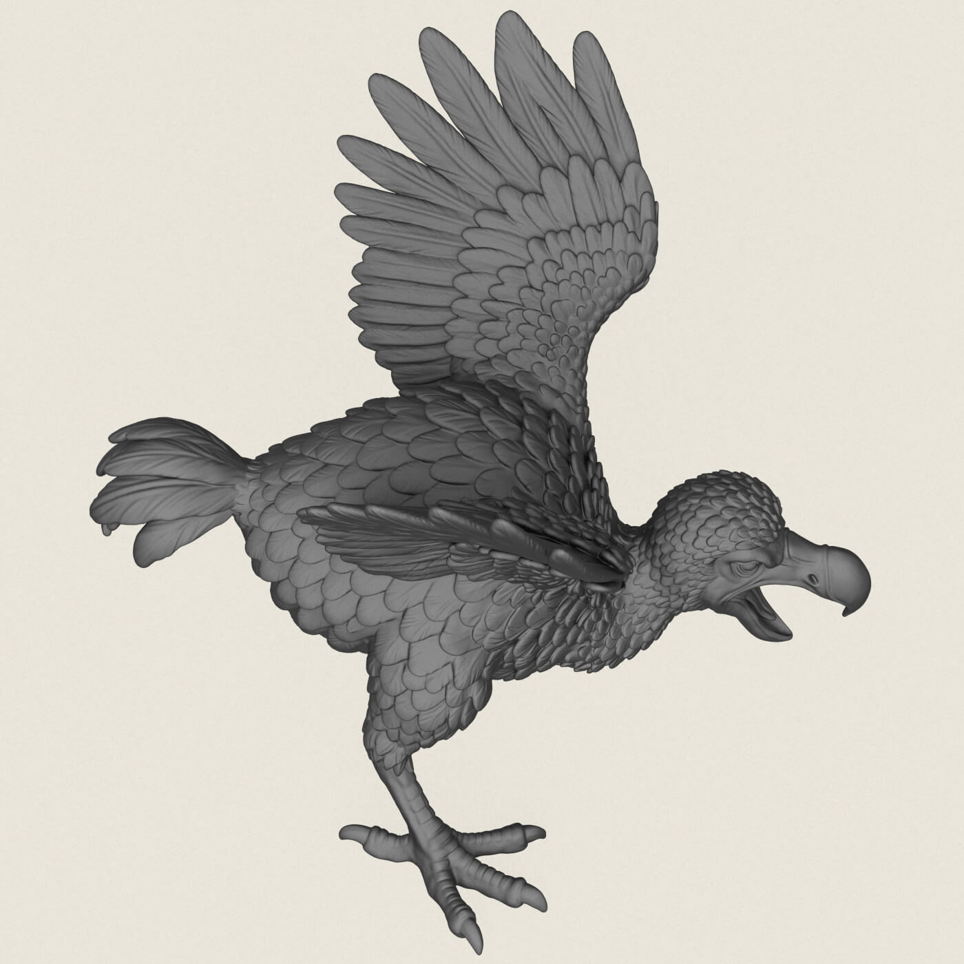 Angry Dodo Bird Miniature 3D Model
