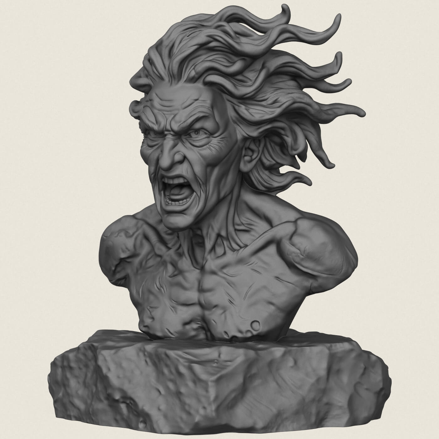 Attack Titan Eren Character Bust 3D Model