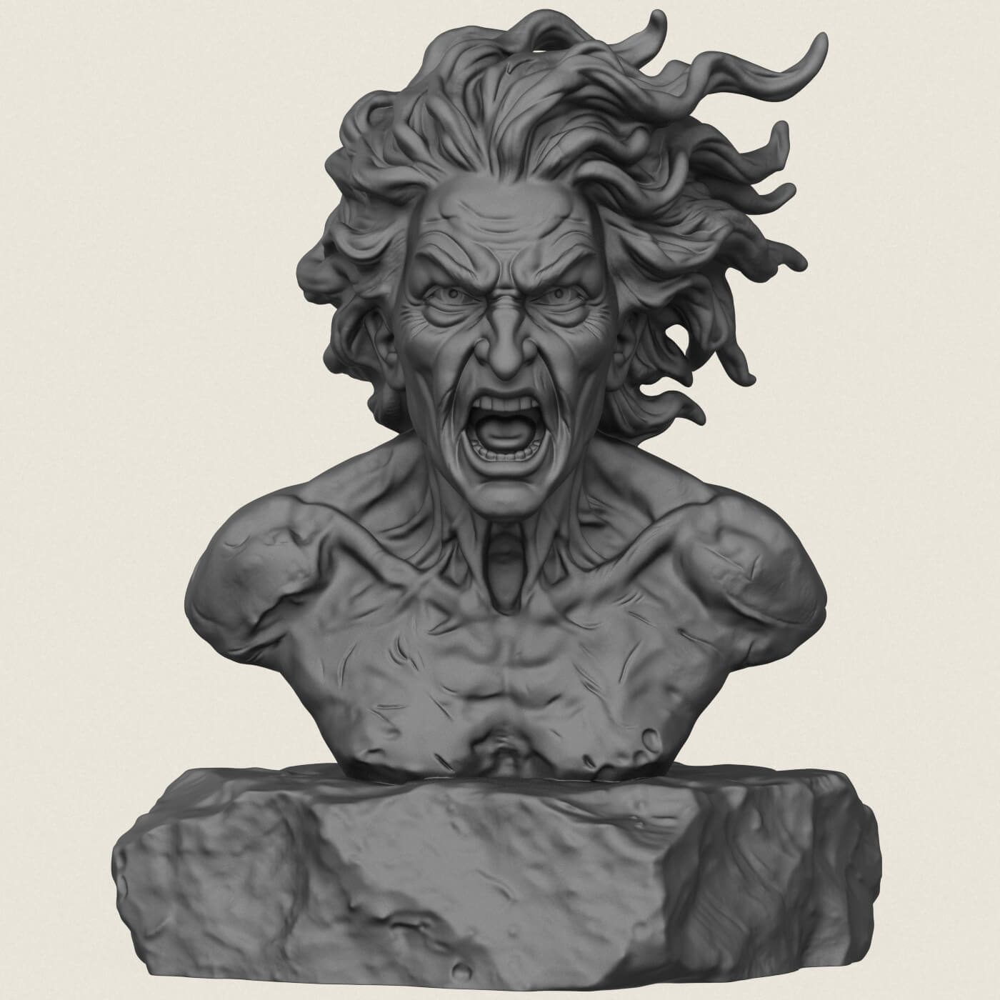 Attack Titan Eren Character Bust 3D Model