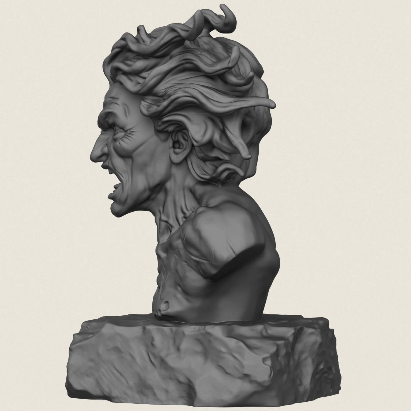 Attack Titan Eren Character Bust 3D Model
