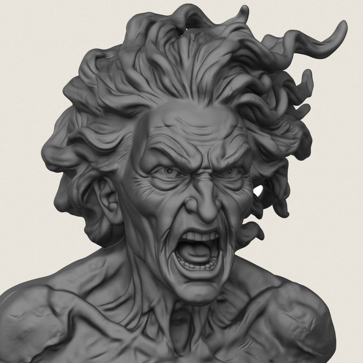 Attack Titan Eren Character Bust 3D Model