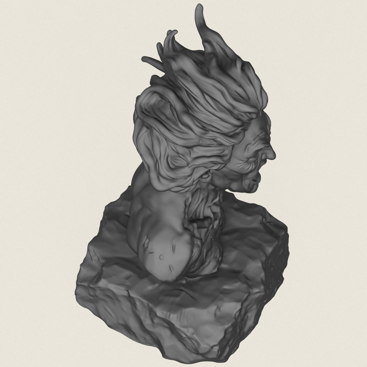 Attack Titan Eren Character Bust 3D Model