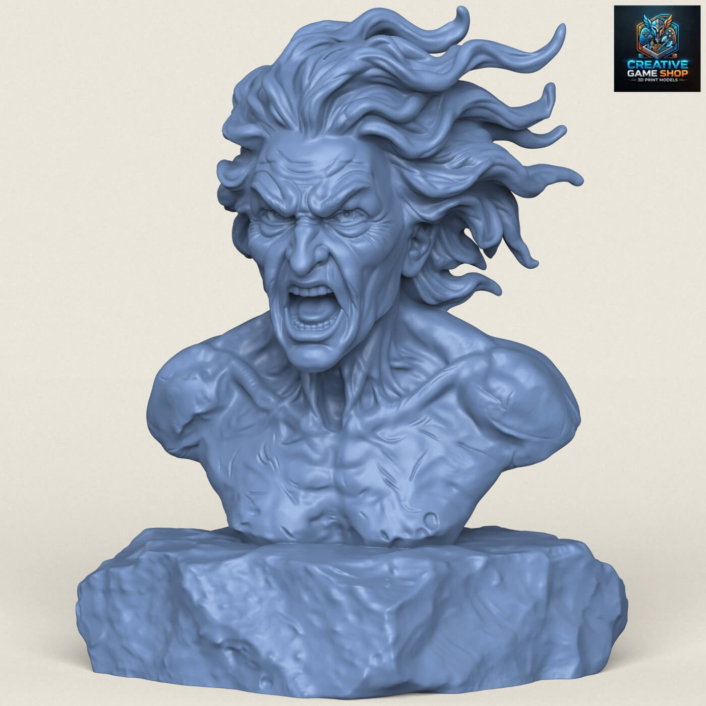 Attack Titan Eren Character Bust 3D Model