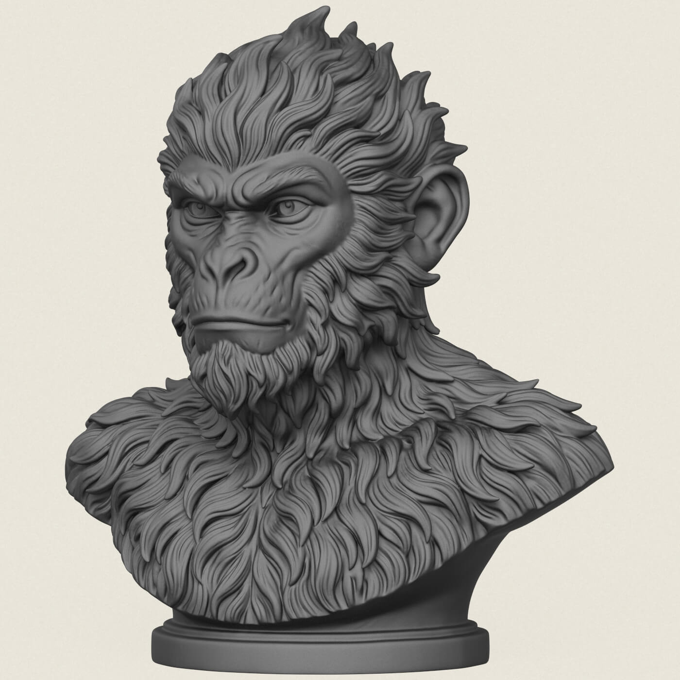 Caesar Ape Bust 3D Model