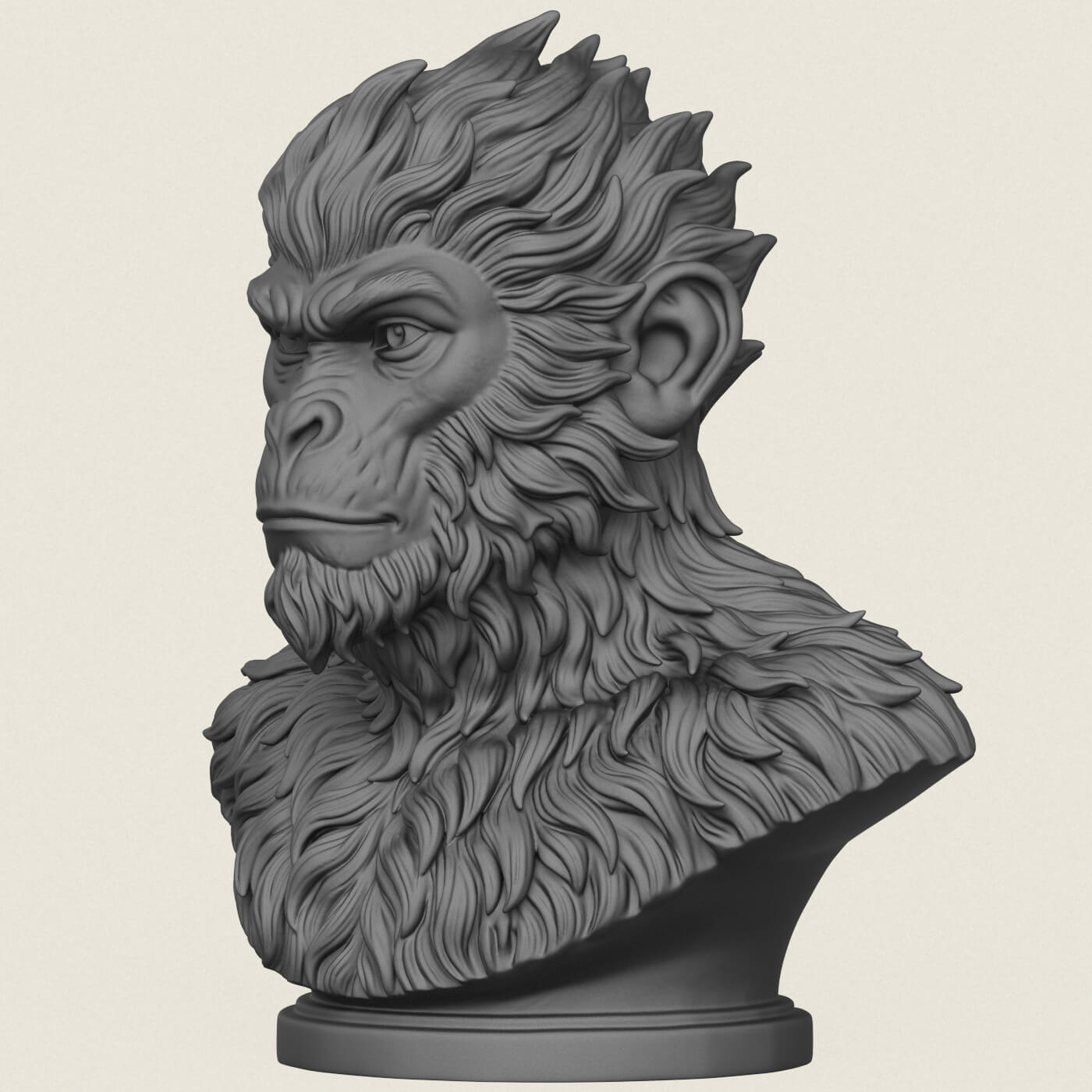 Caesar Ape Bust 3D Model